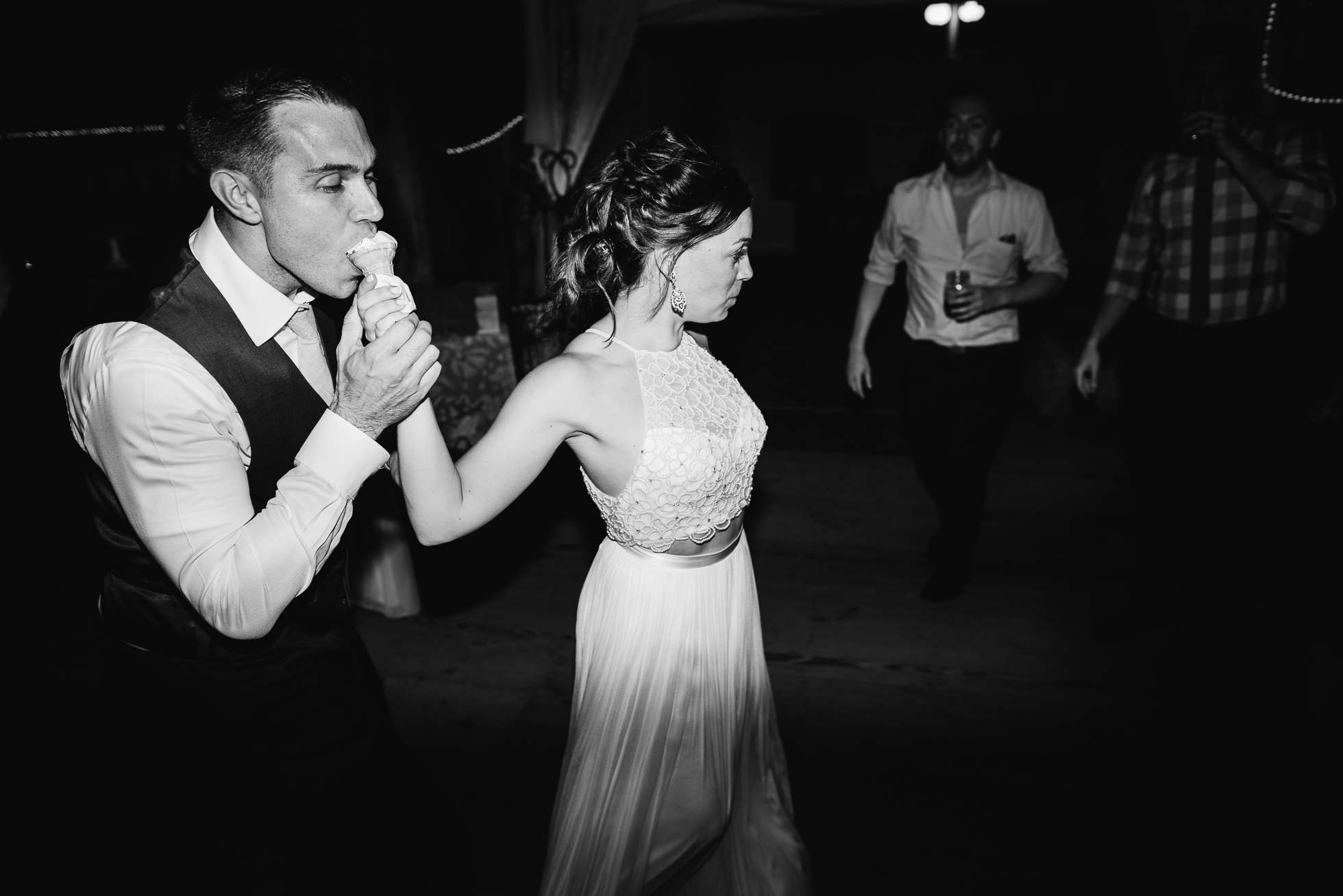 bride and groom ice cream