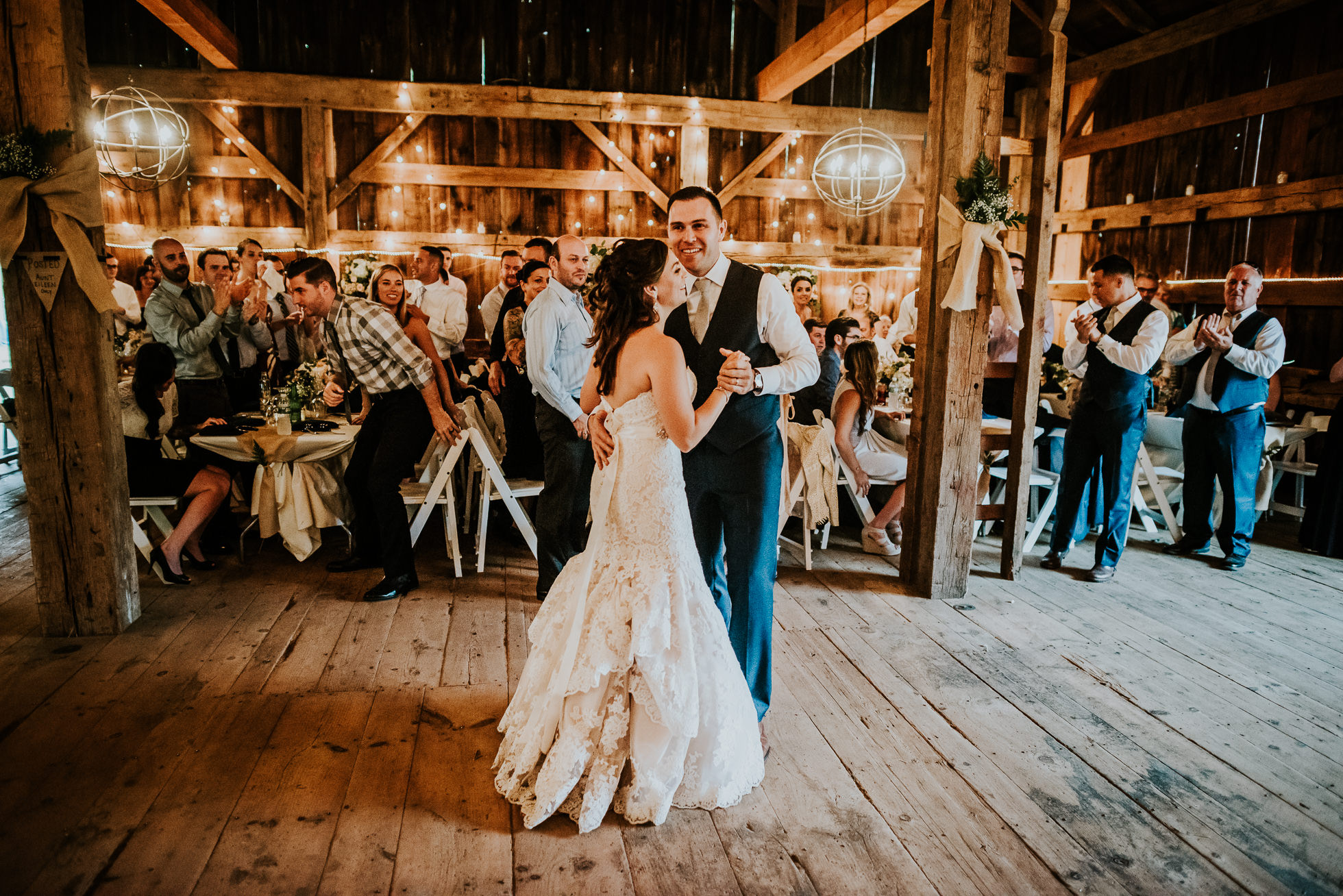 first dance barn wedding