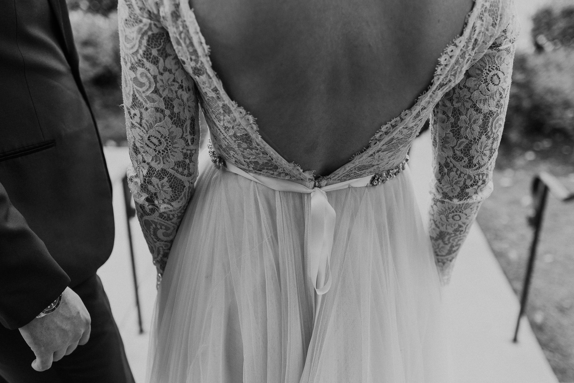 open back vintage wedding dress