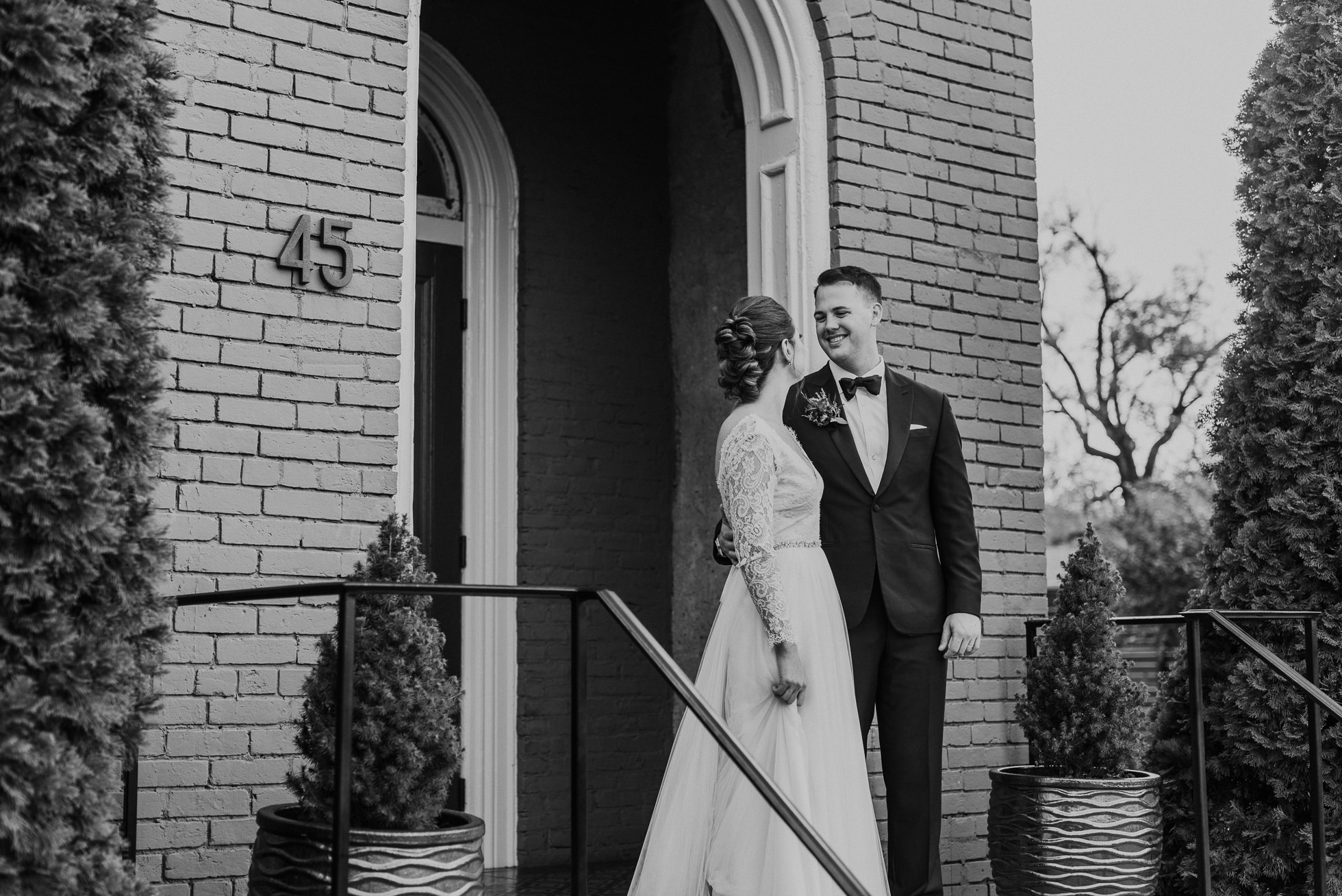 black and white wedding portrait at the cordelle nashville