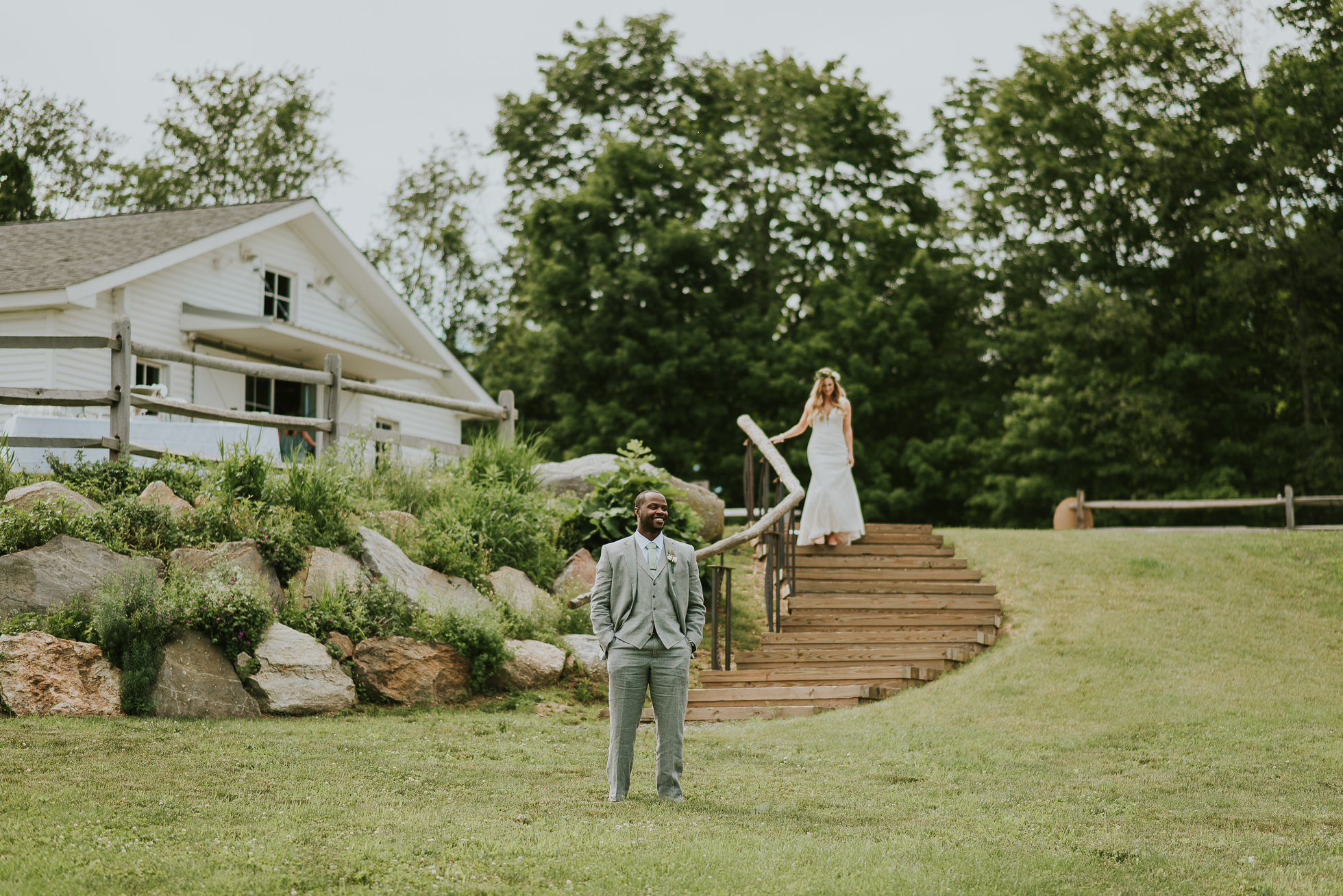 first look South Farms wedding photographed by Traverse the Tides