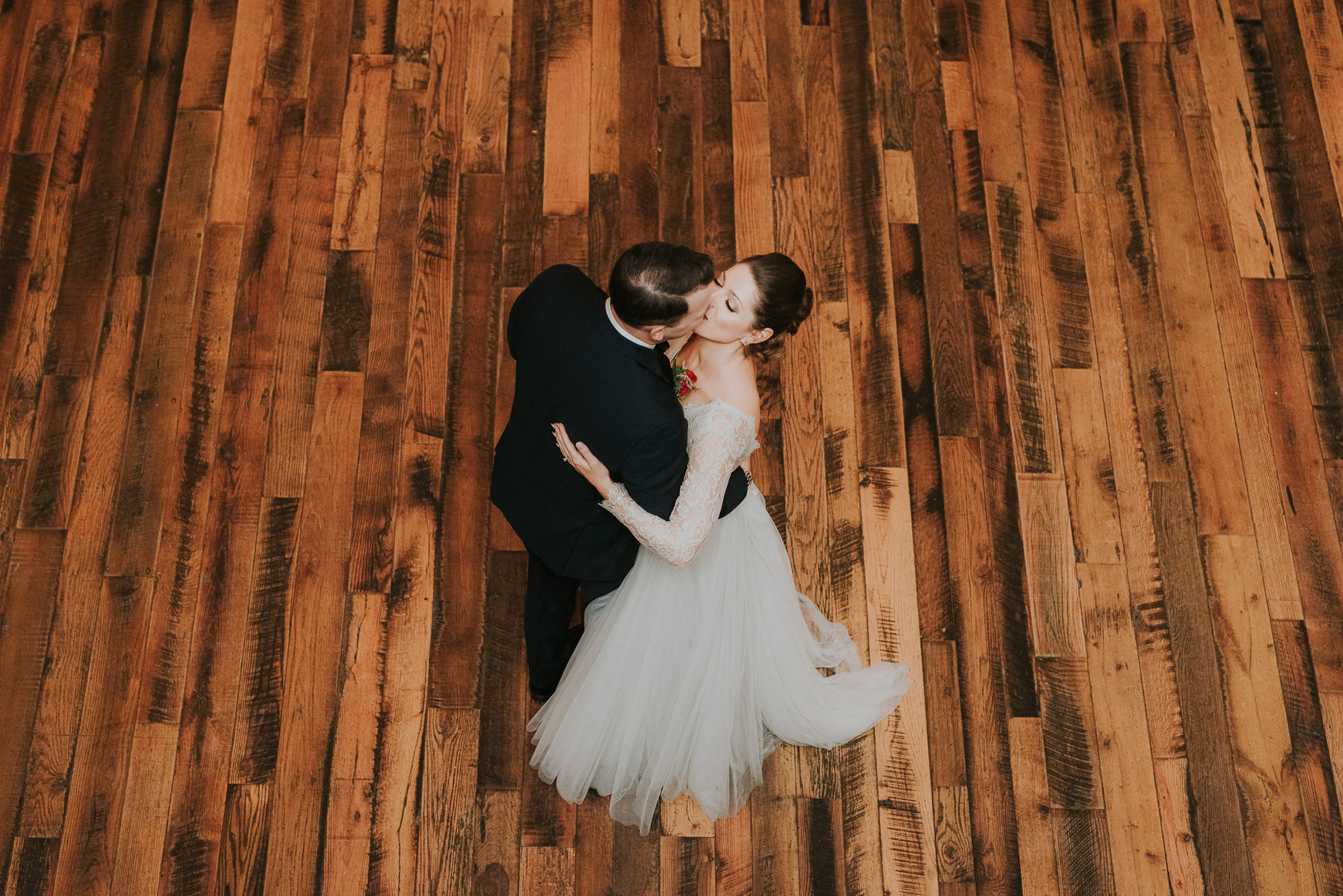 overhead bride and groom first dance at the cordelle rustic wedding