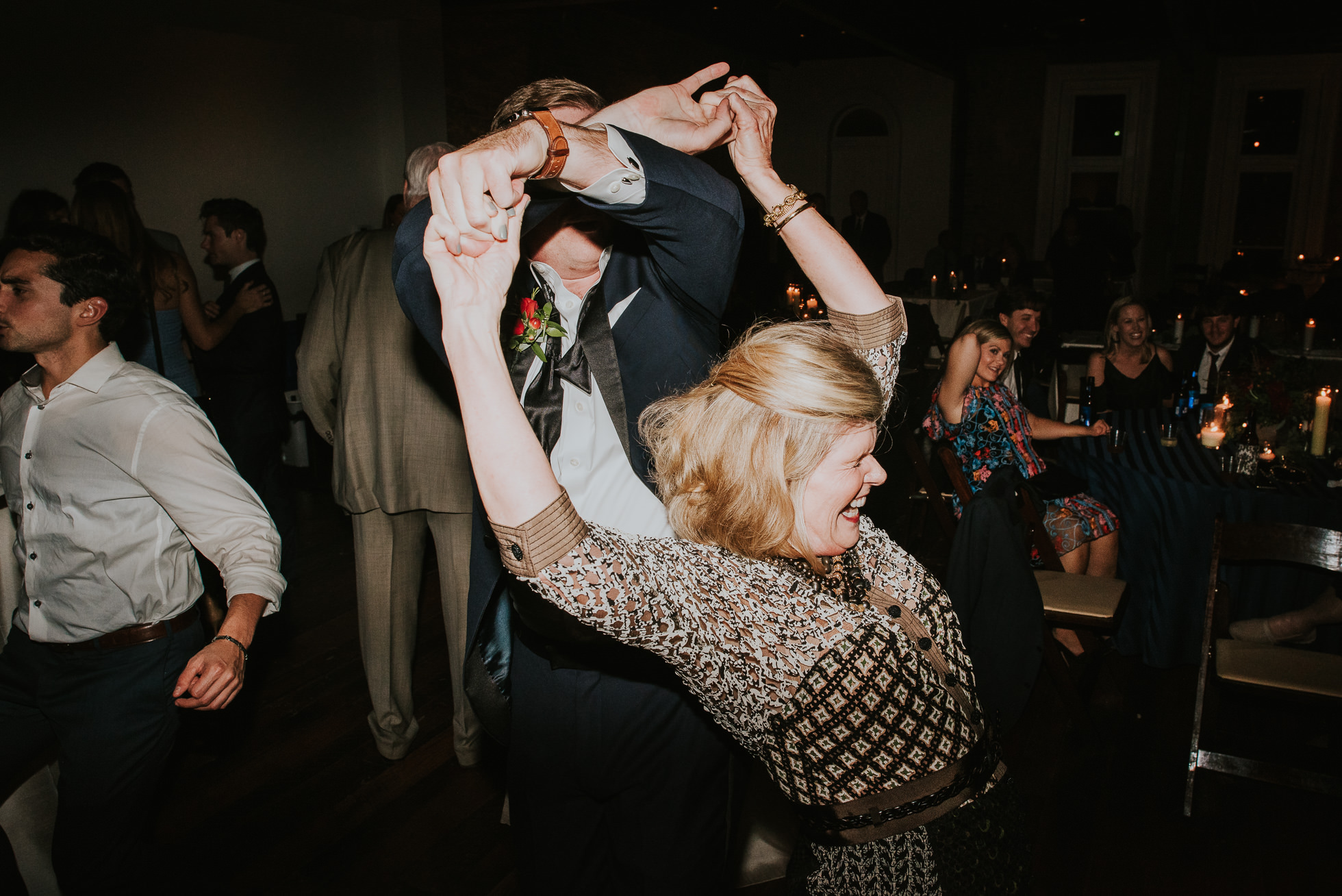 wild guests dancing at wedding reception at the cordelle nashville wedding