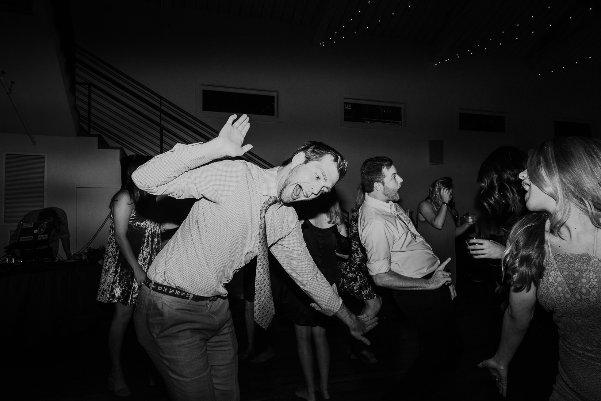 guests funny dancing at wedding reception at the cordelle nashville wedding