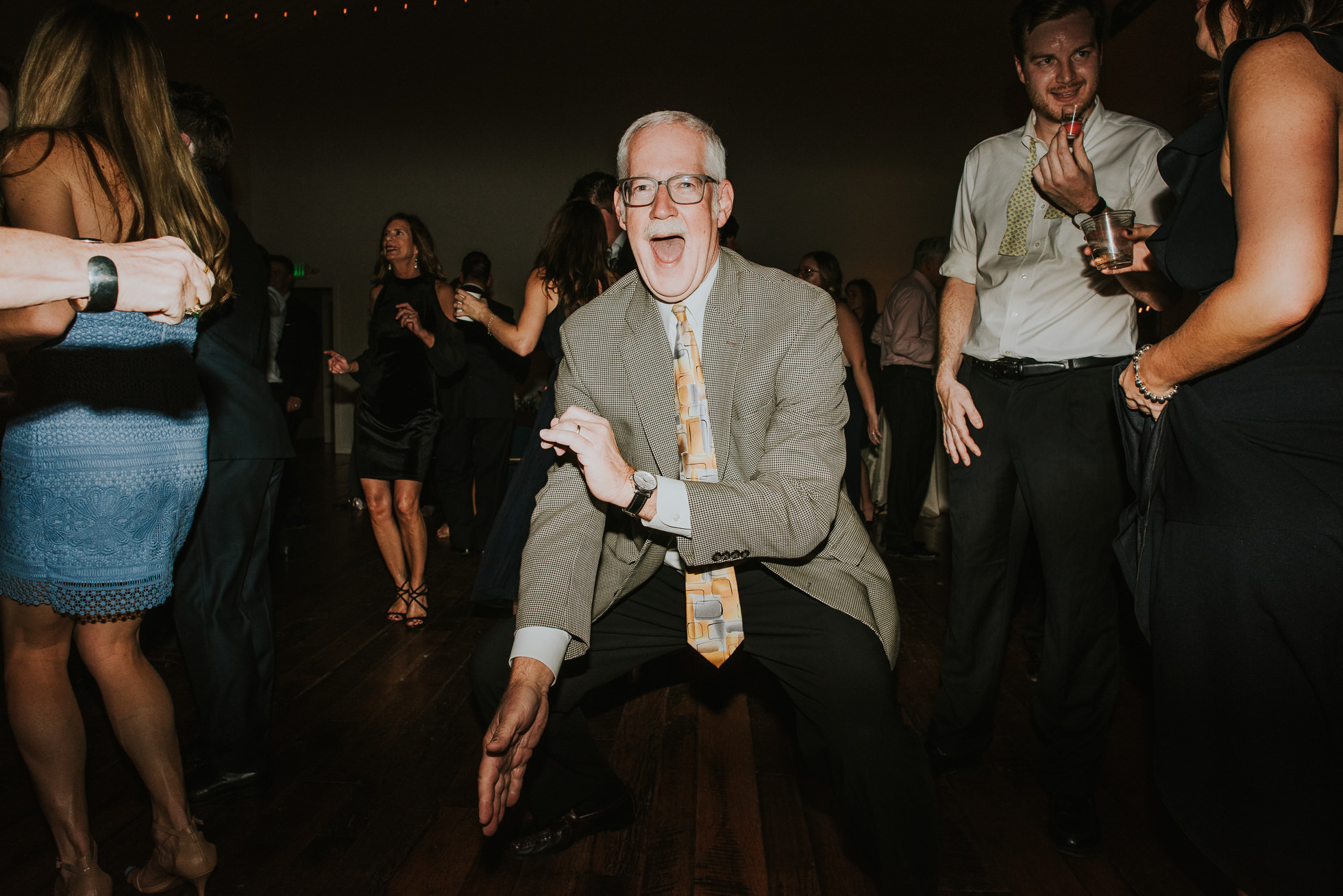 wild man dancing at wedding reception at the cordelle nashville wedding