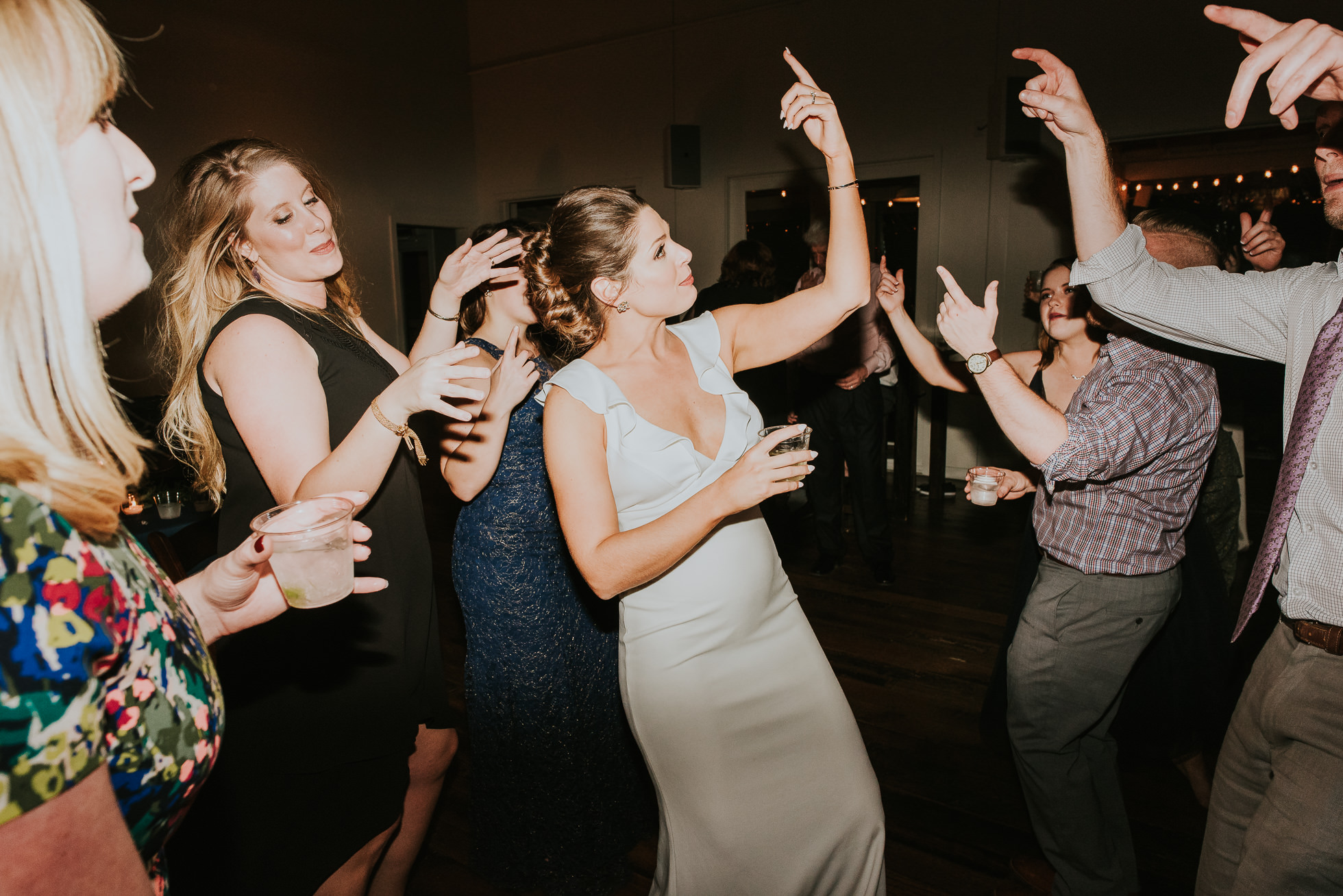 rowdy bride at wedding reception the cordelle