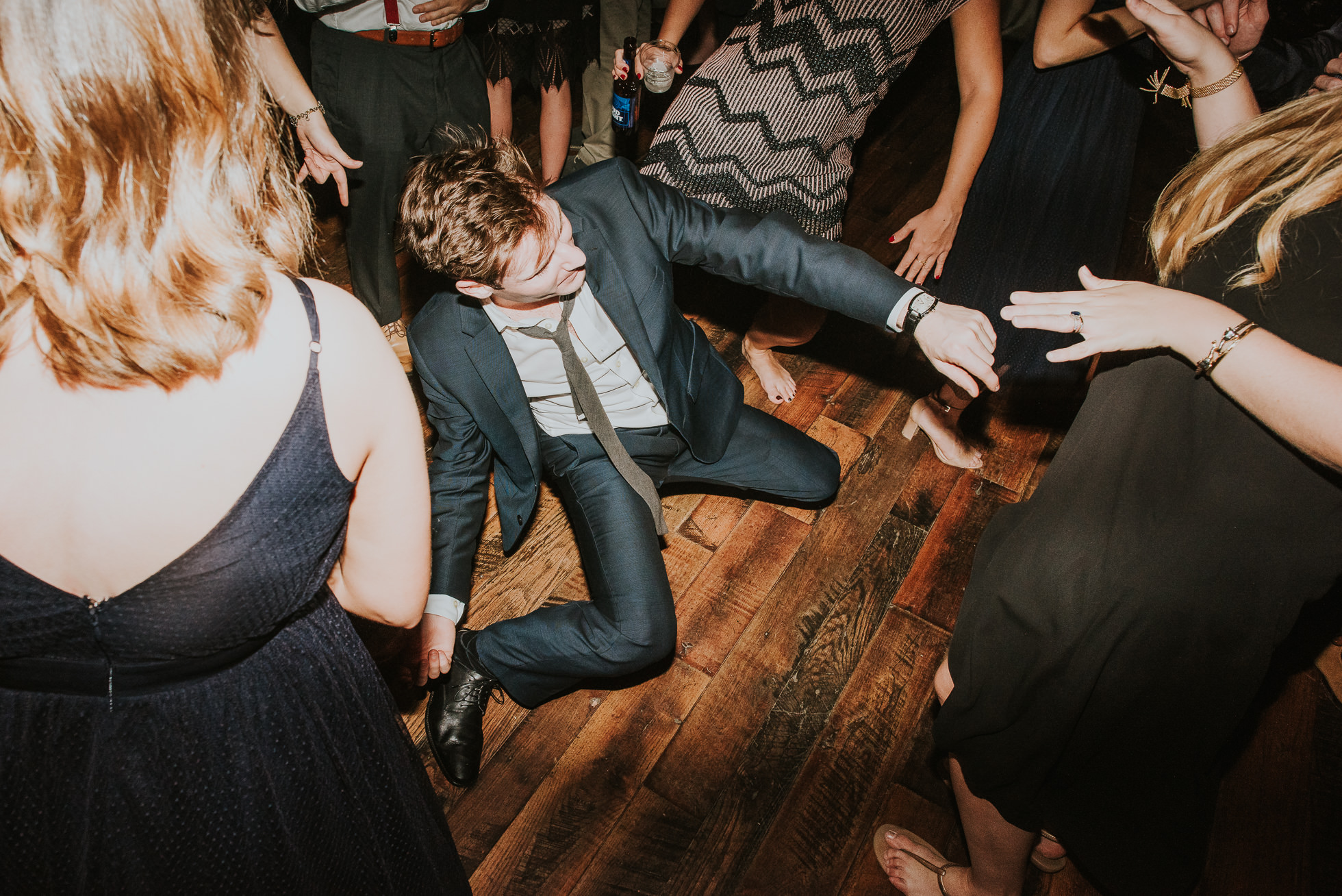 wild man dancing low at wedding reception at the cordelle nashville wedding