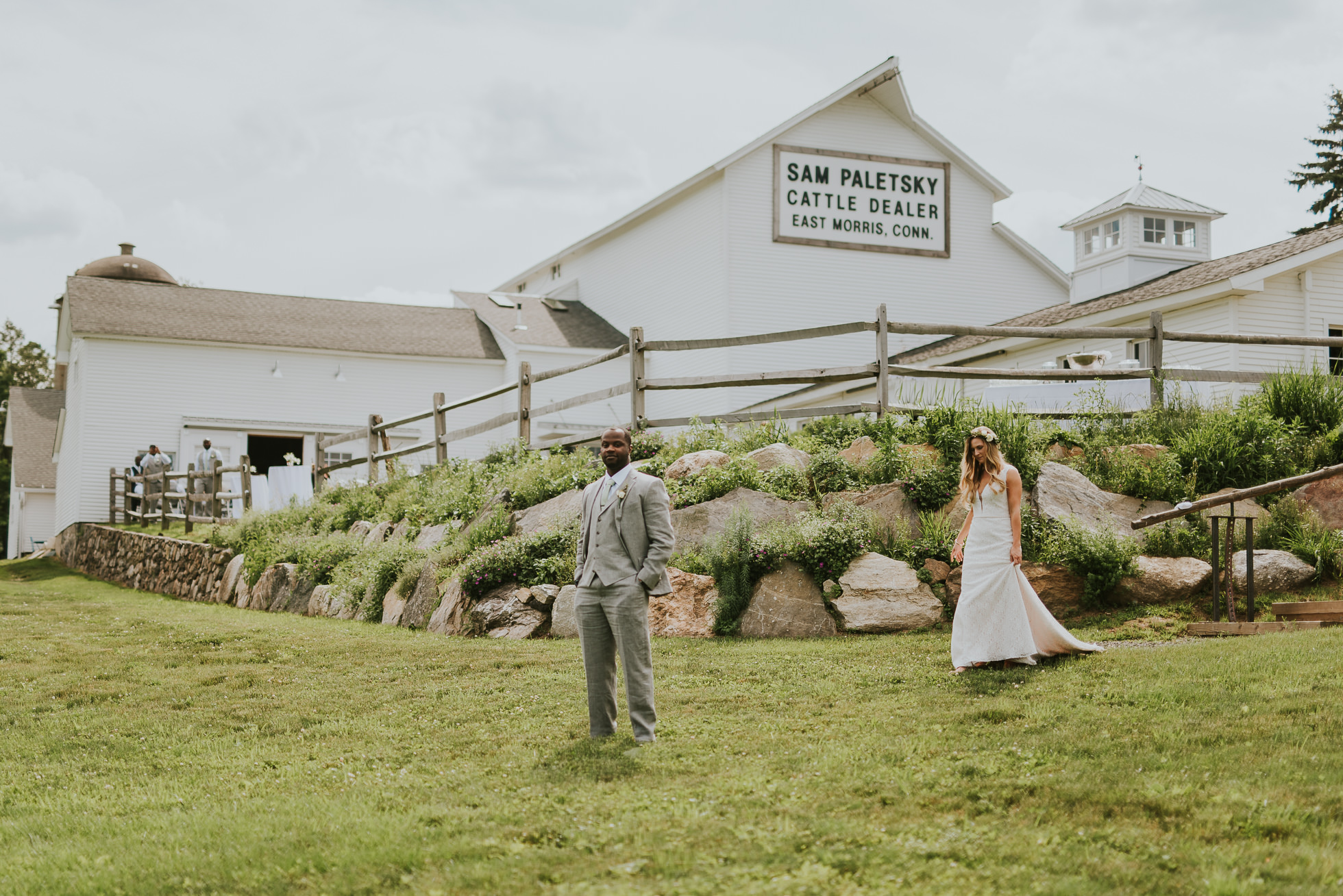 first look rustic wedding photographed by Traverse the Tides