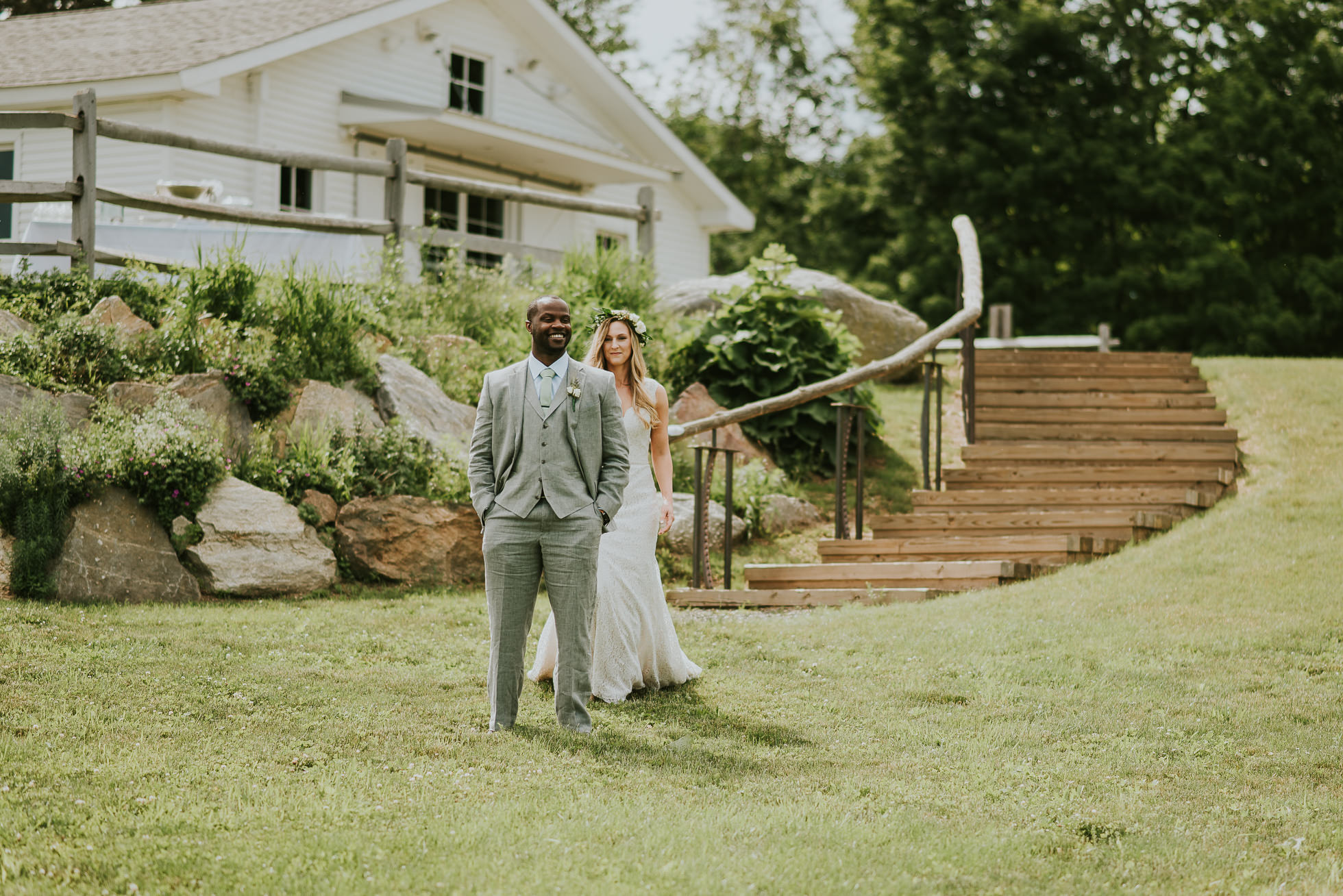 bride and groom first look photographed by Traverse the Tides