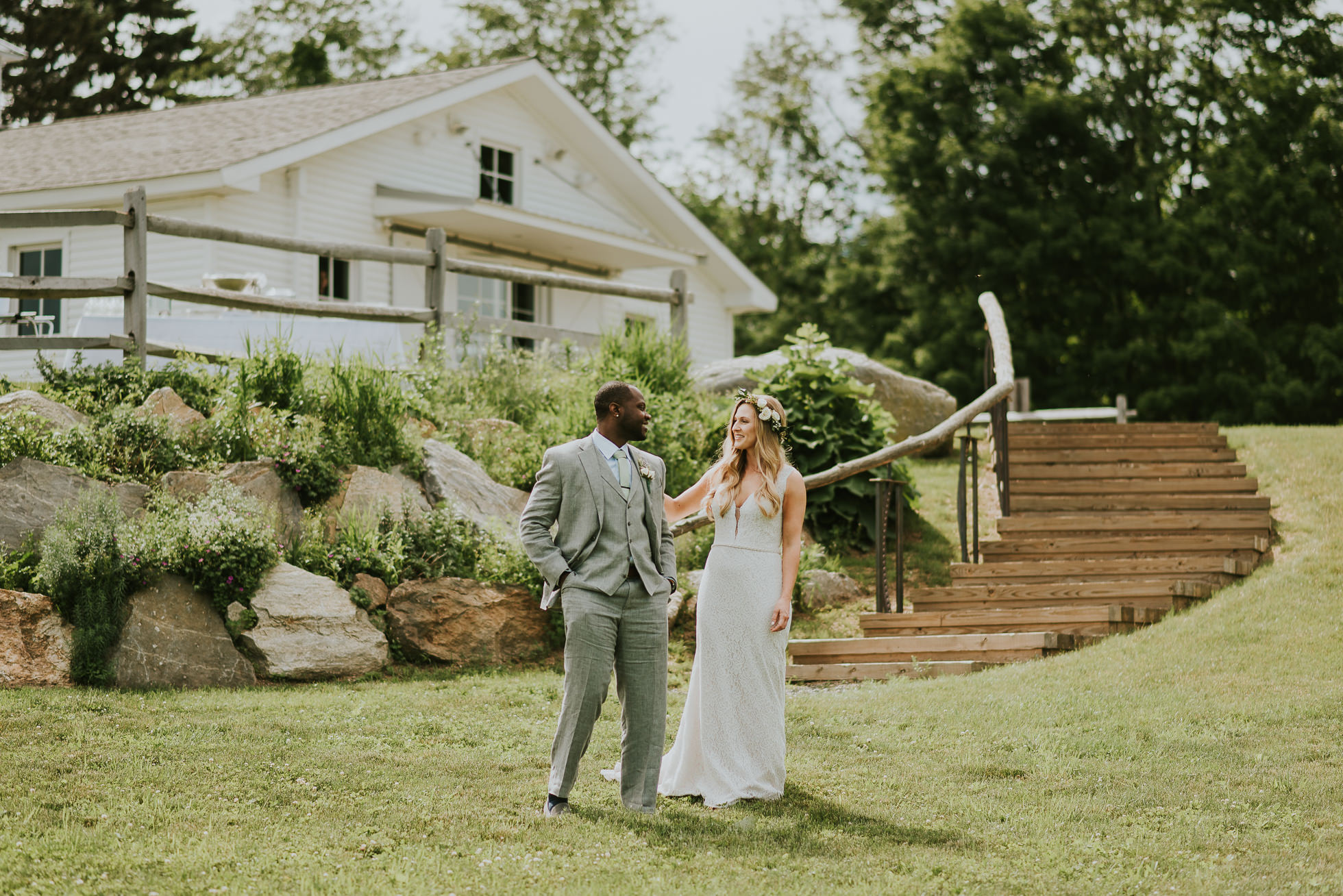 first look country wedding photographed by Traverse the Tides