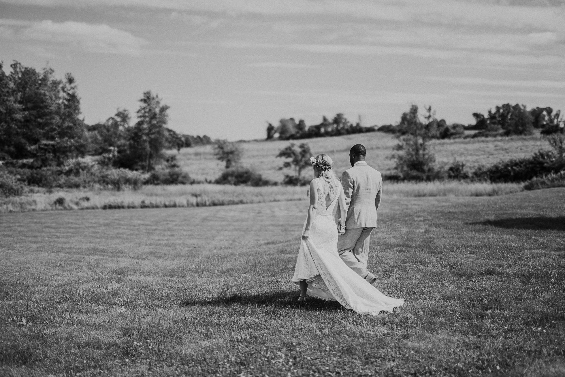 bride and groom farm photos photographed by Traverse the Tides