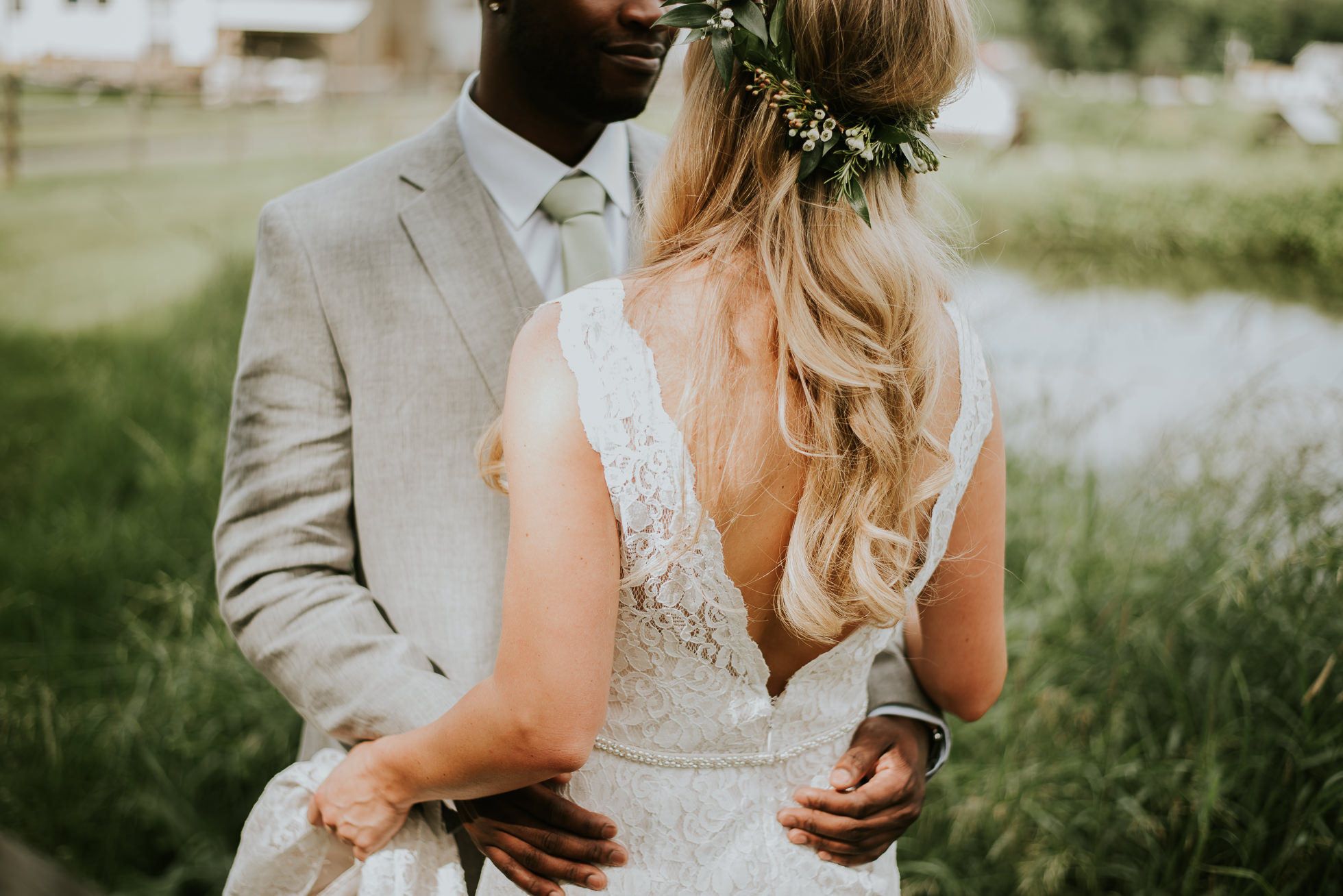 bride flower crown photographed by Traverse the Tides