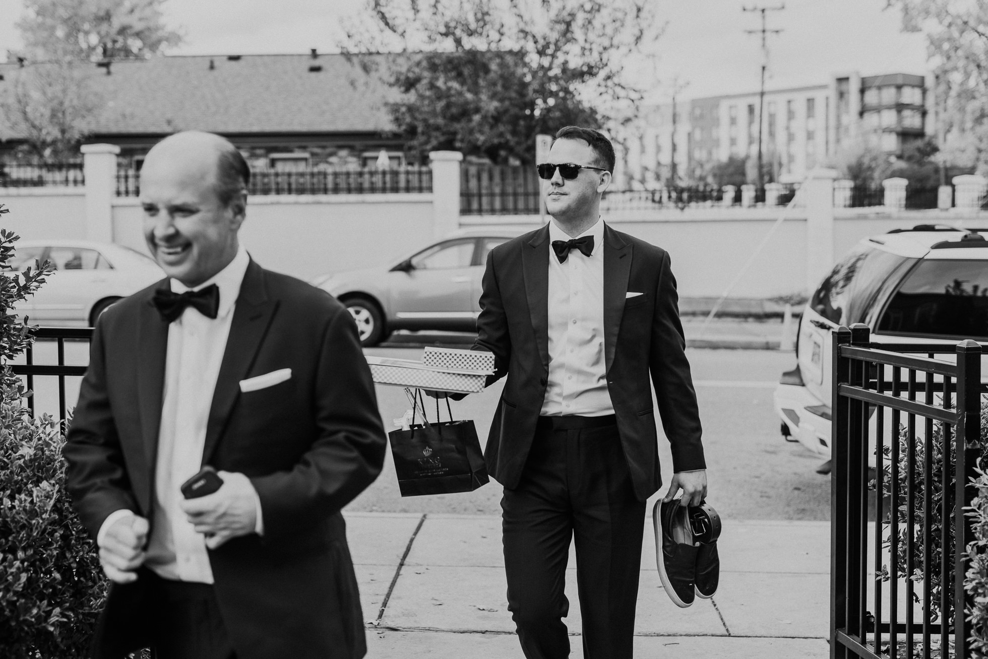 groom arriving to the wedding at the cordelle in nashville