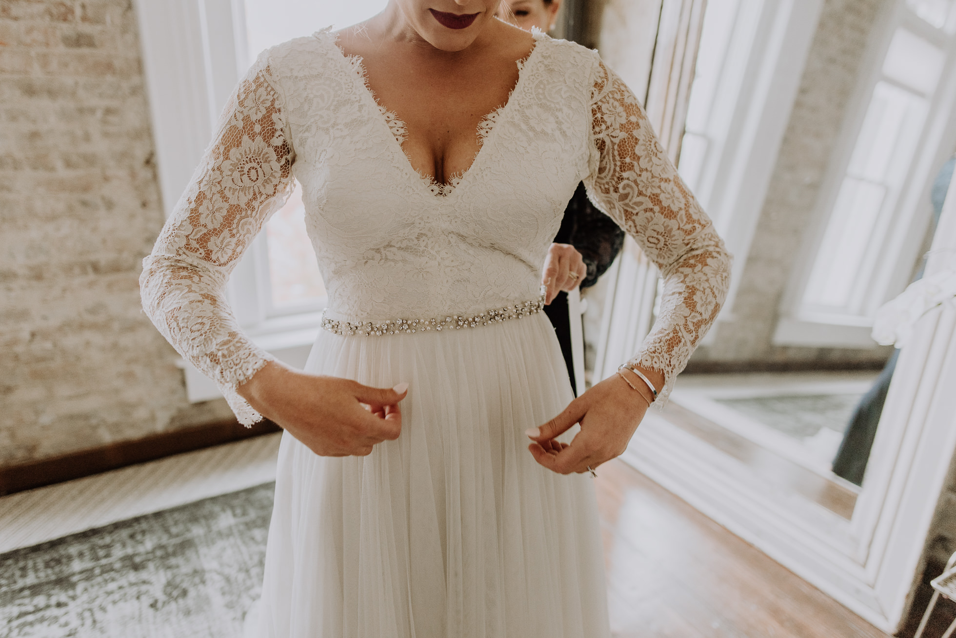 lace sleeves bride dress nashville wedding