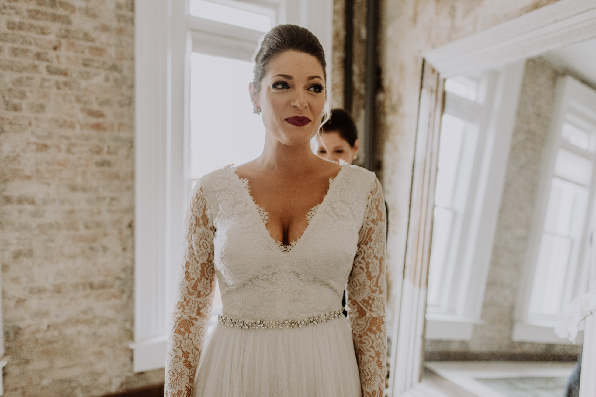 vintage lace sleeves bride dress nashville wedding