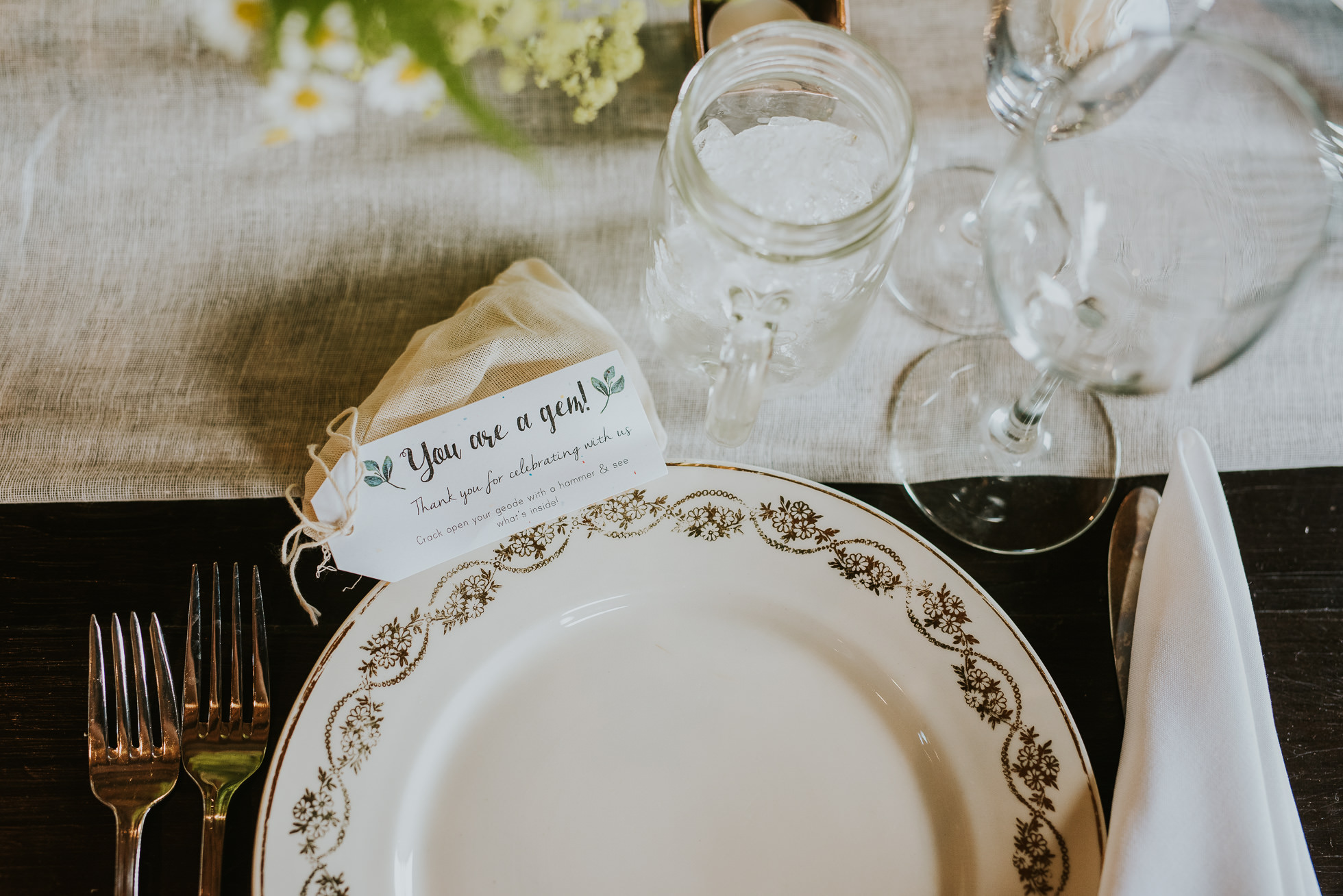 vintage plates for wedding reception photographed by Traverse the Tides