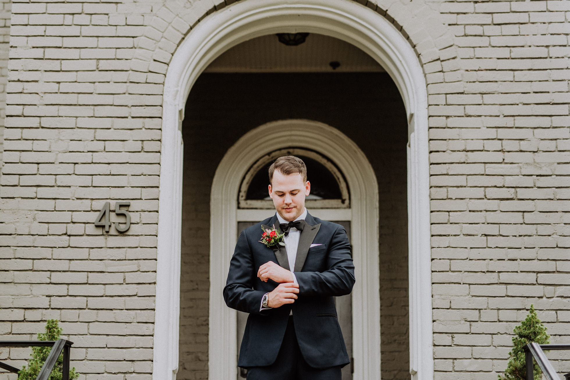 groom outside of the cordelle nashville wedding