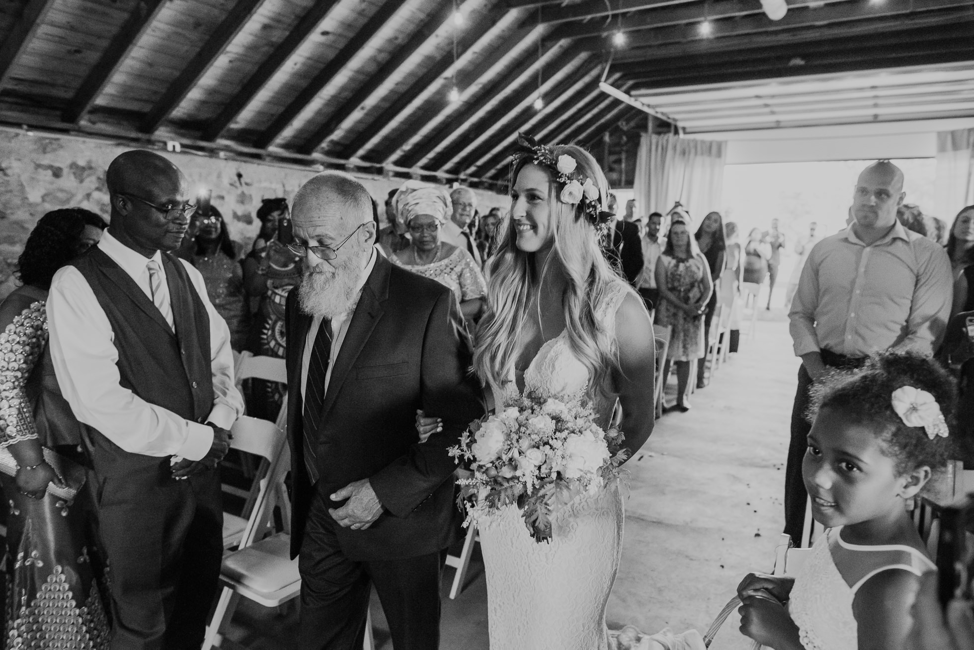 bride and father rustic wedding photographed by Traverse the Tides