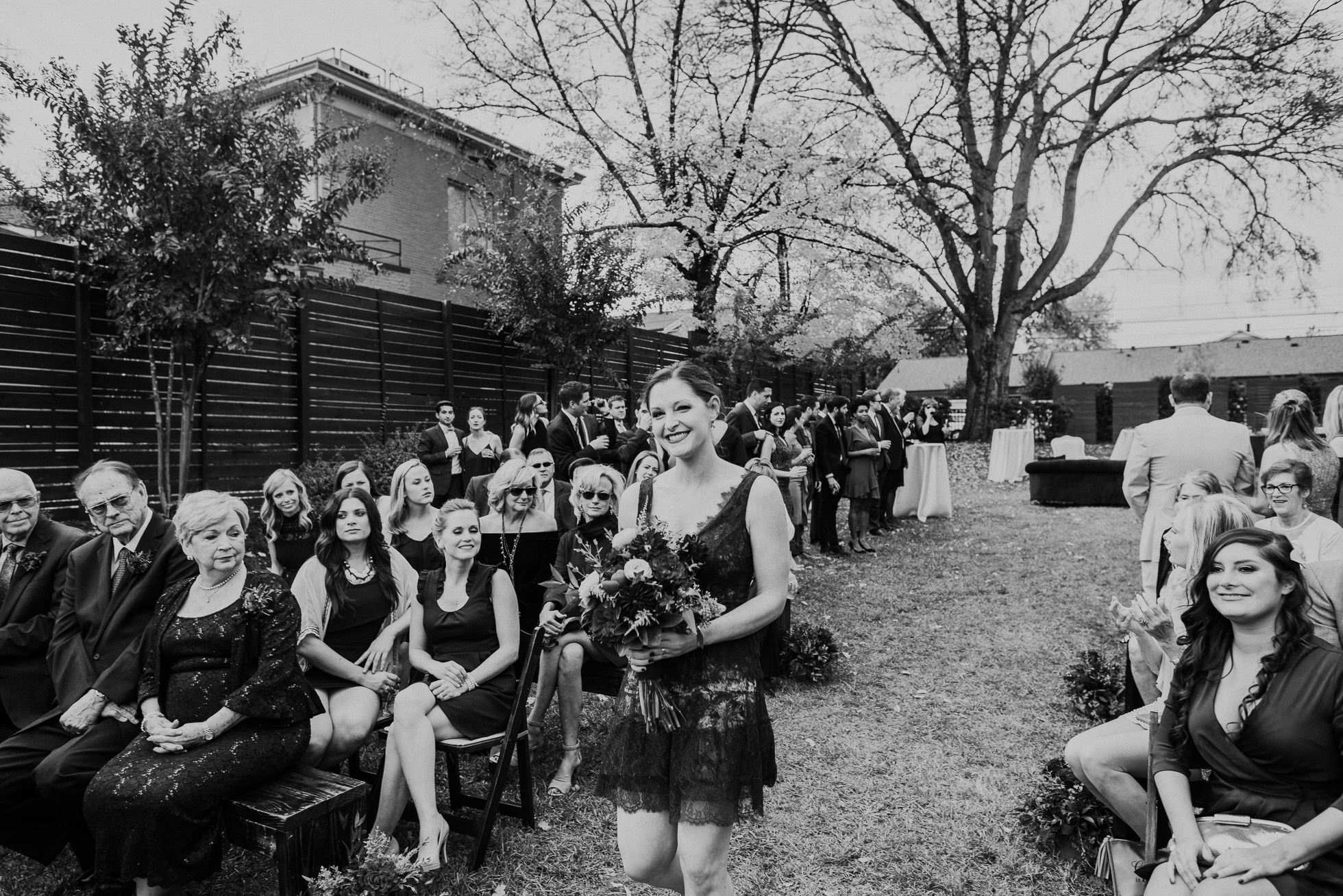 maid or honor entrance outdoor ceremony the cordelle nashville wedding