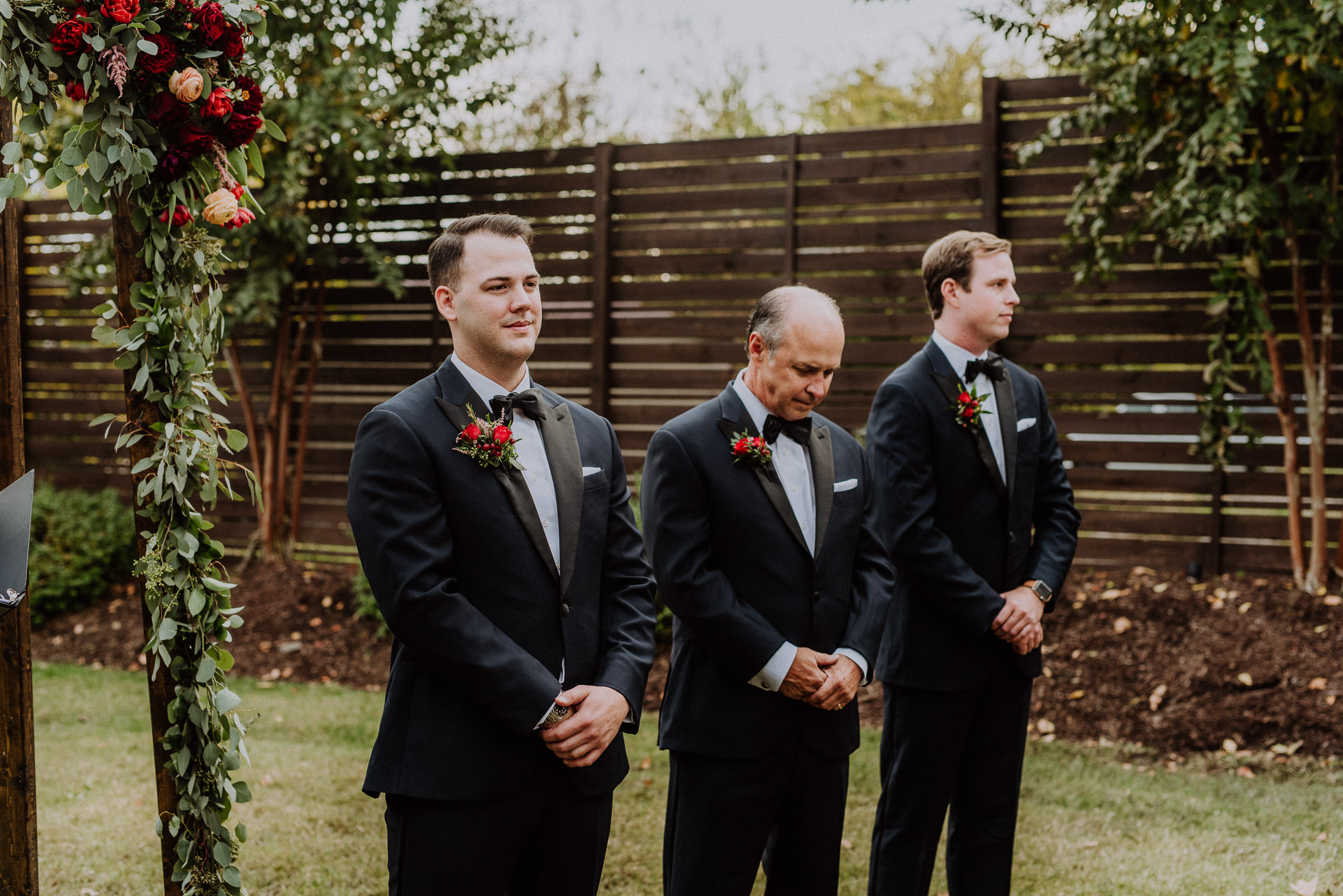 groom waiting for bride at ceremony the cordelle nashville wedding