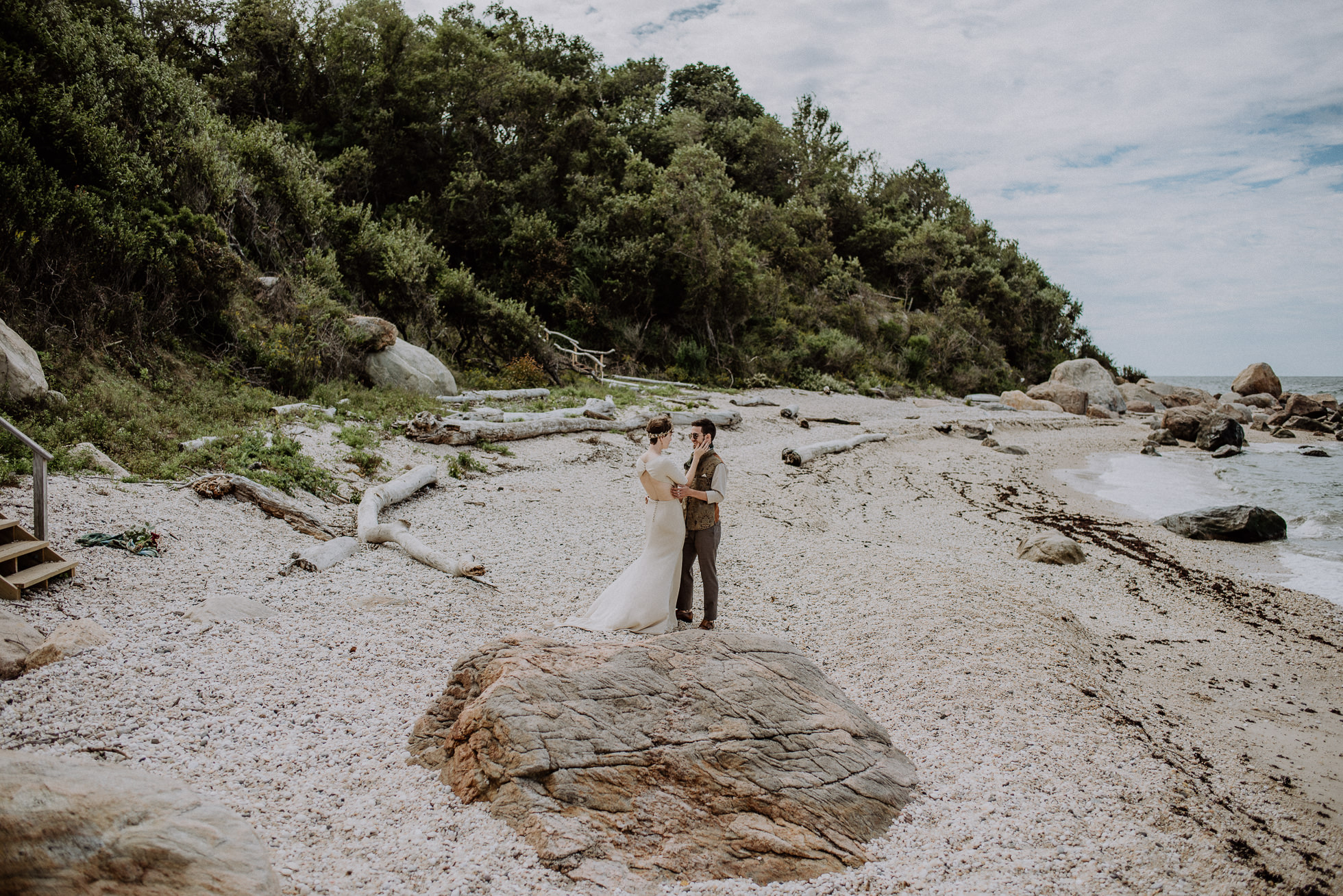 67 steps beach wedding photos