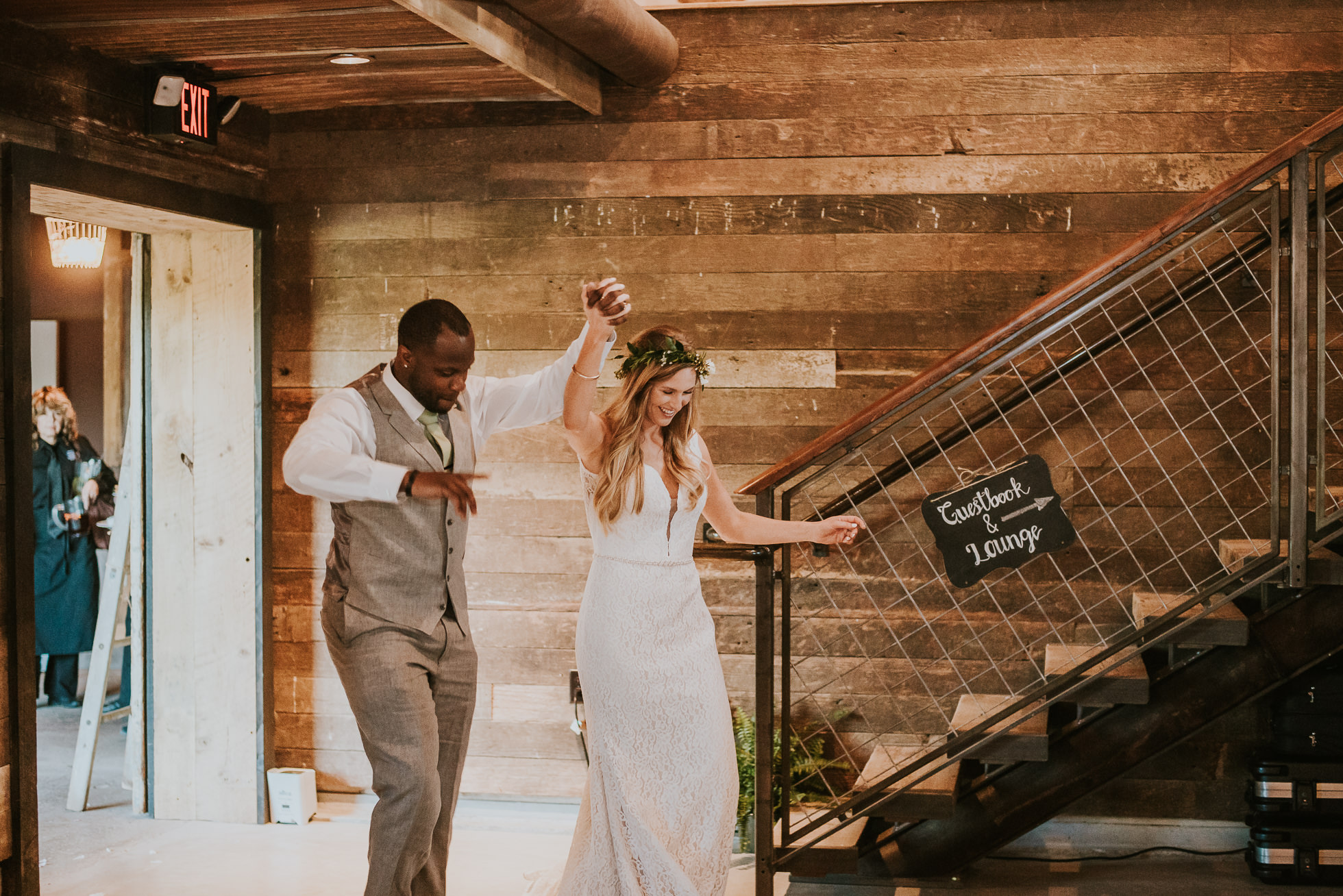 bride and groom wedding reception photographed by Traverse the Tides