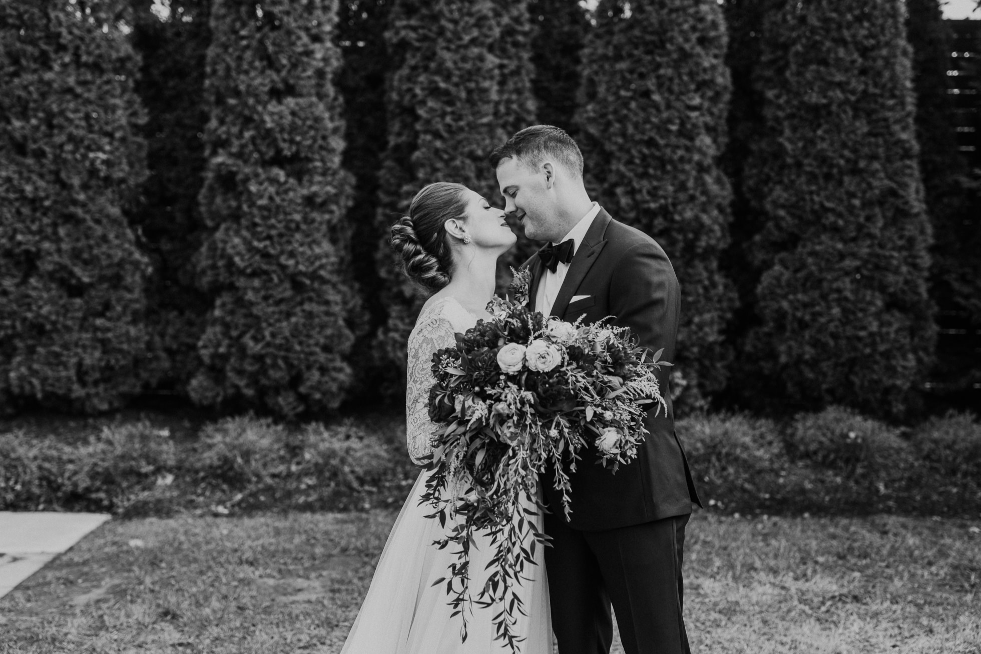 black and white wedding portrait at the cordelle nashville