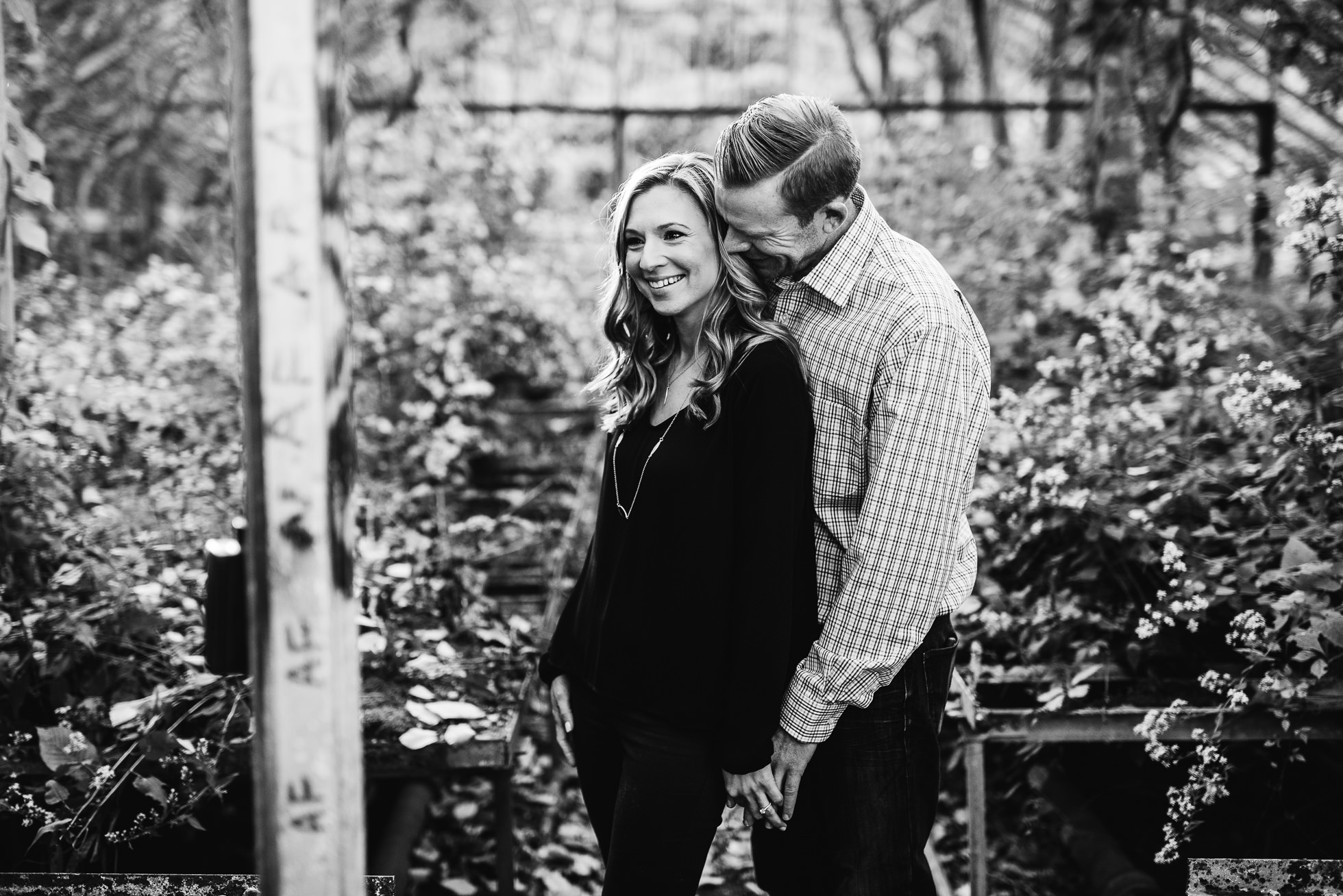 black and white engagement session photographed by Traverse the Tides