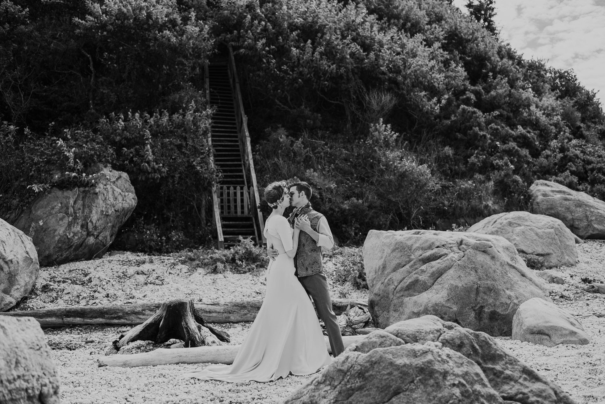 black and white wedding portraits