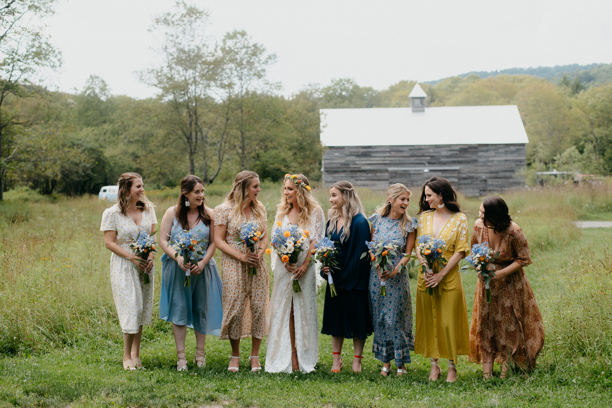 bohemian wedding party