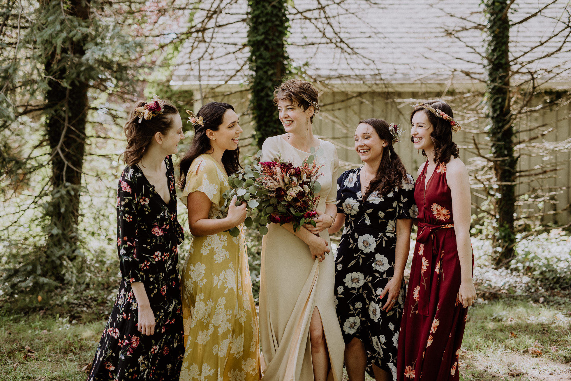 bridesmaid floral dresses