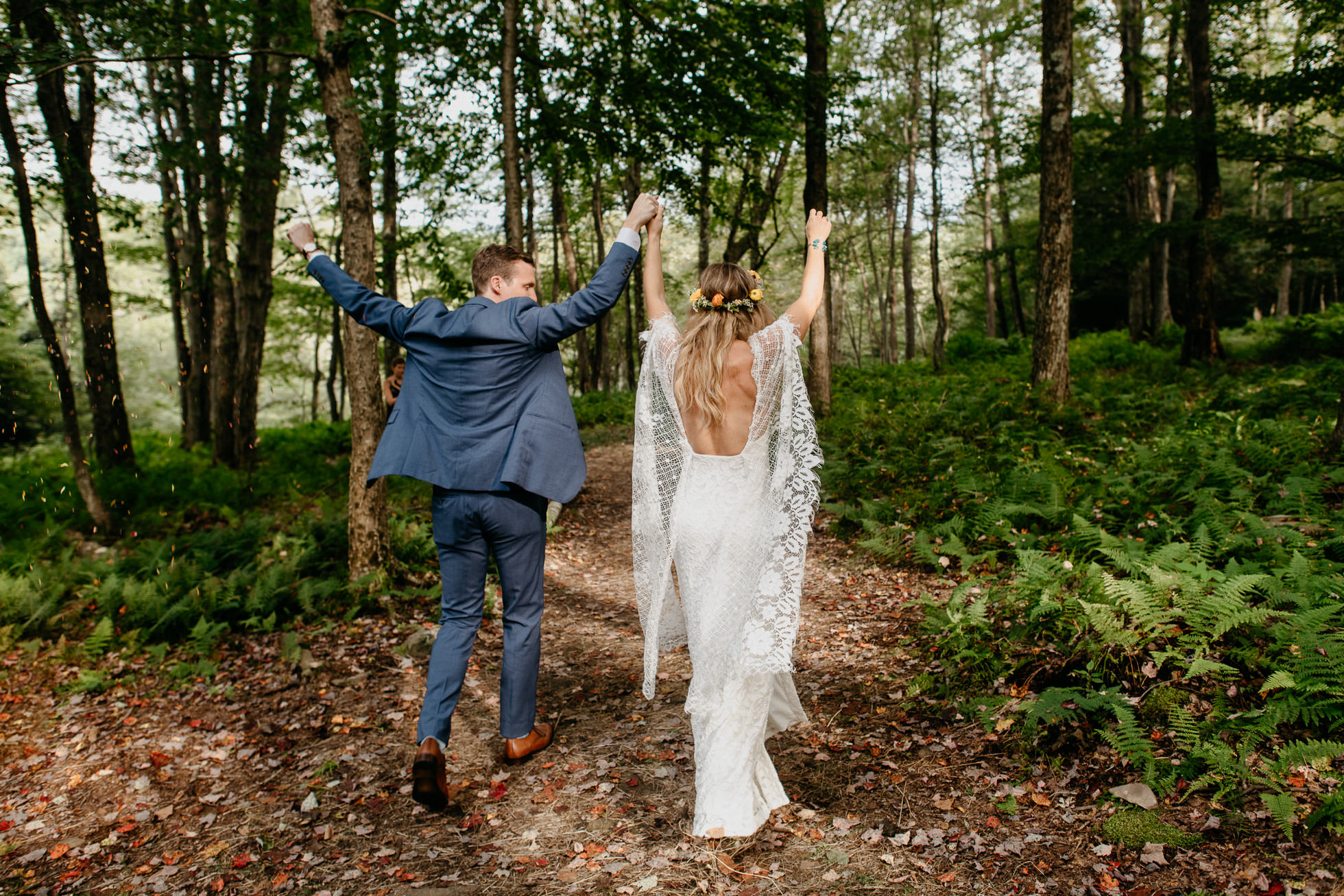 emotional bride and groom