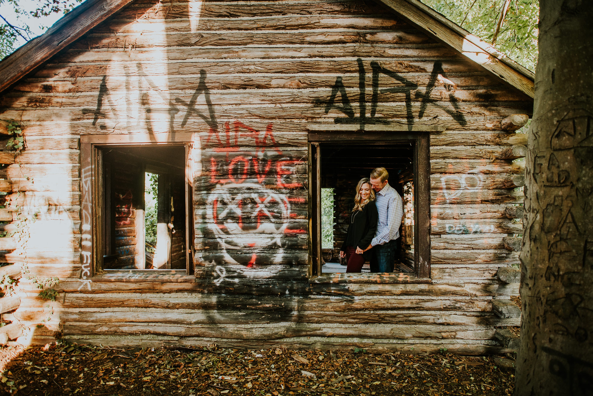 graffiti engagement session photographed by Traverse the Tides