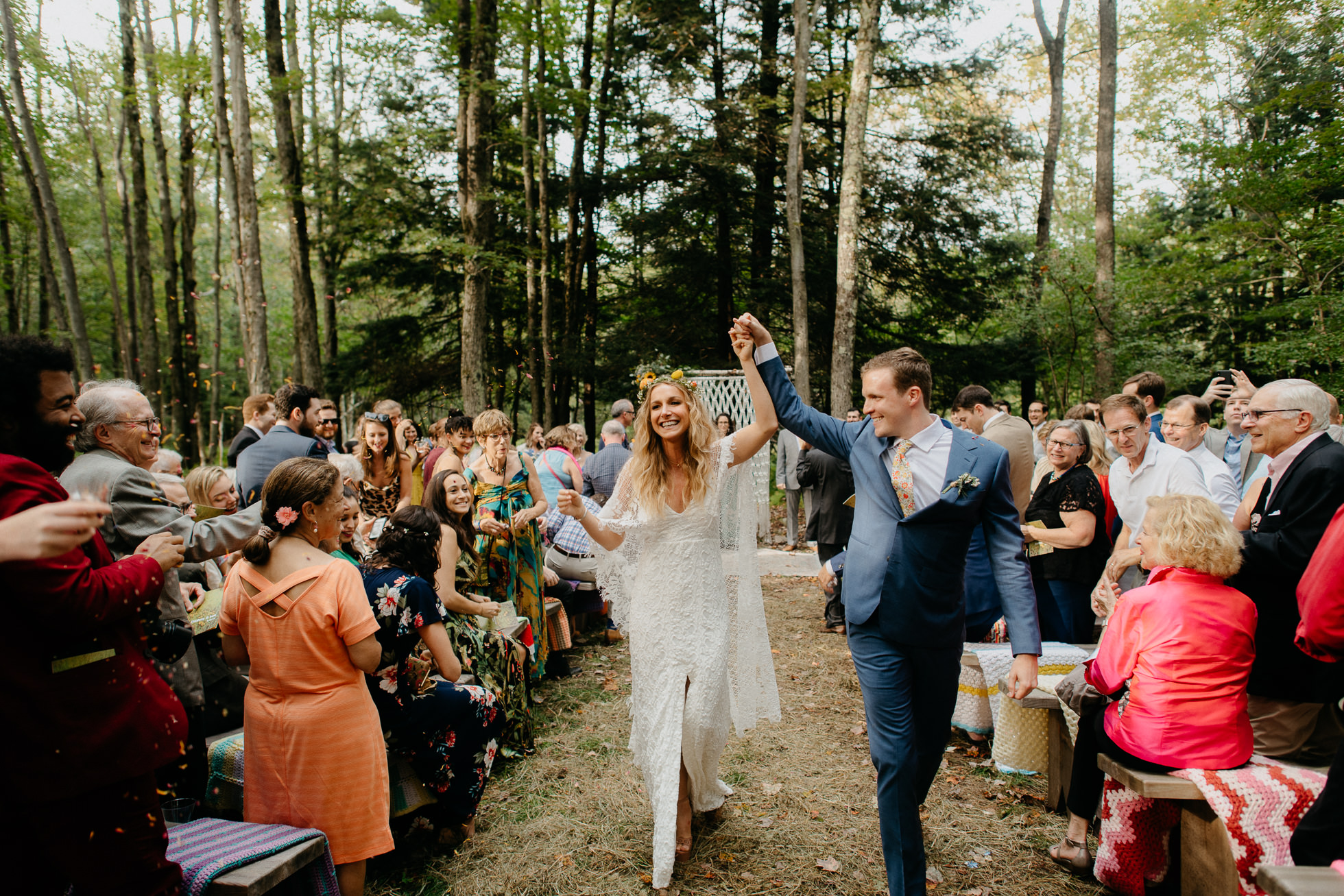 hippie bride and groom