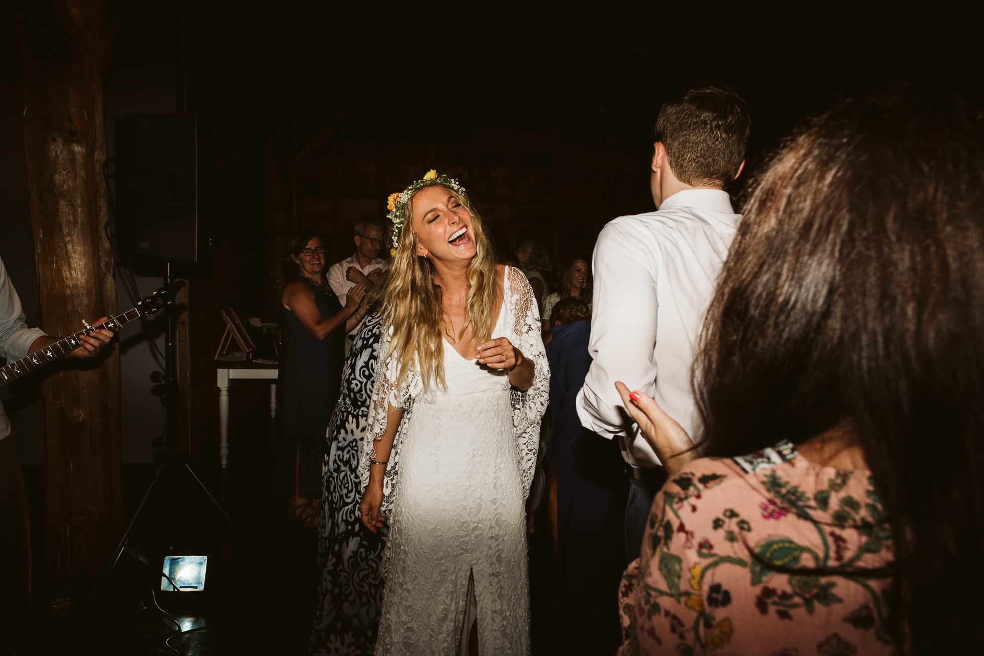 hippie bride dancing