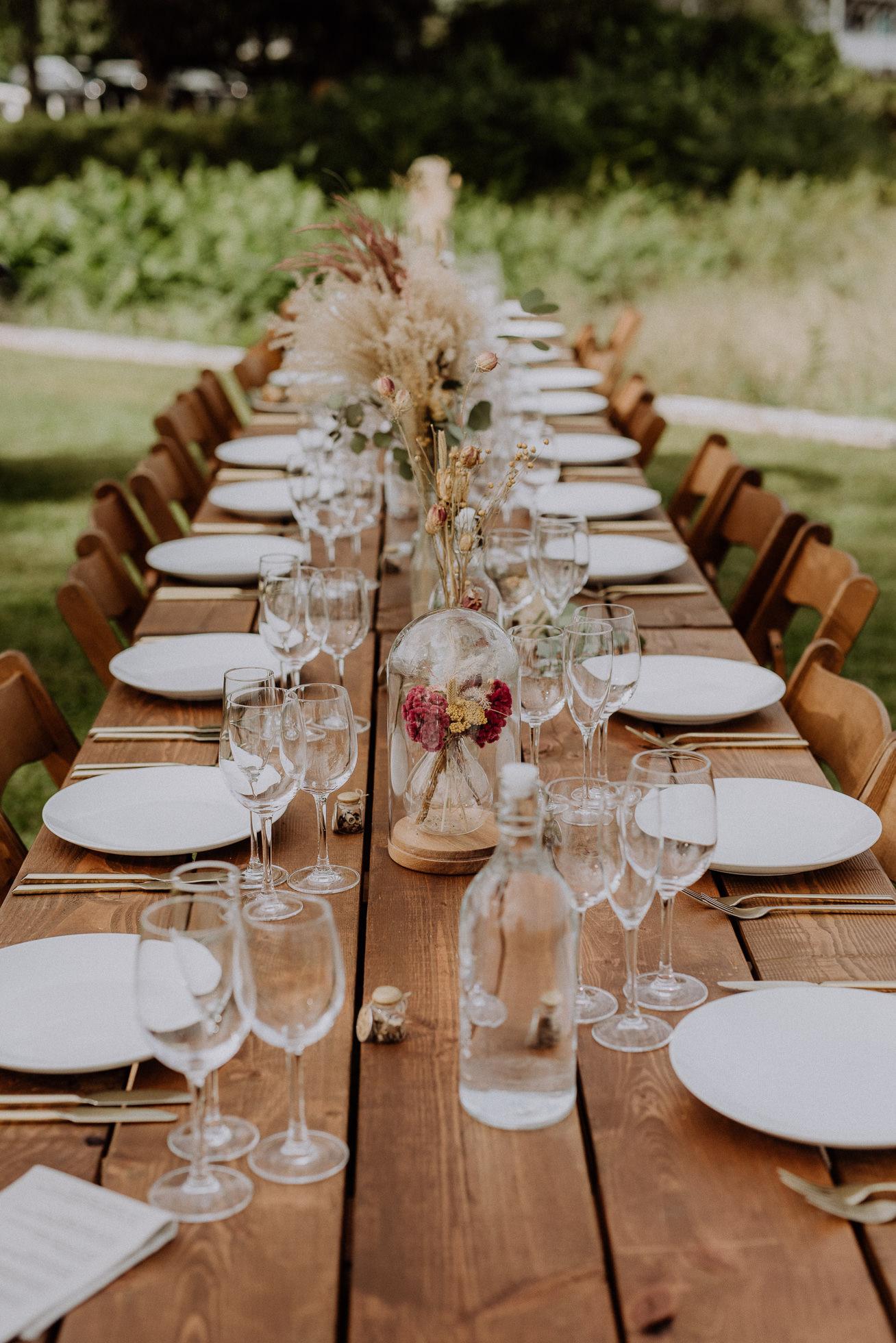 outdoor wedding reception