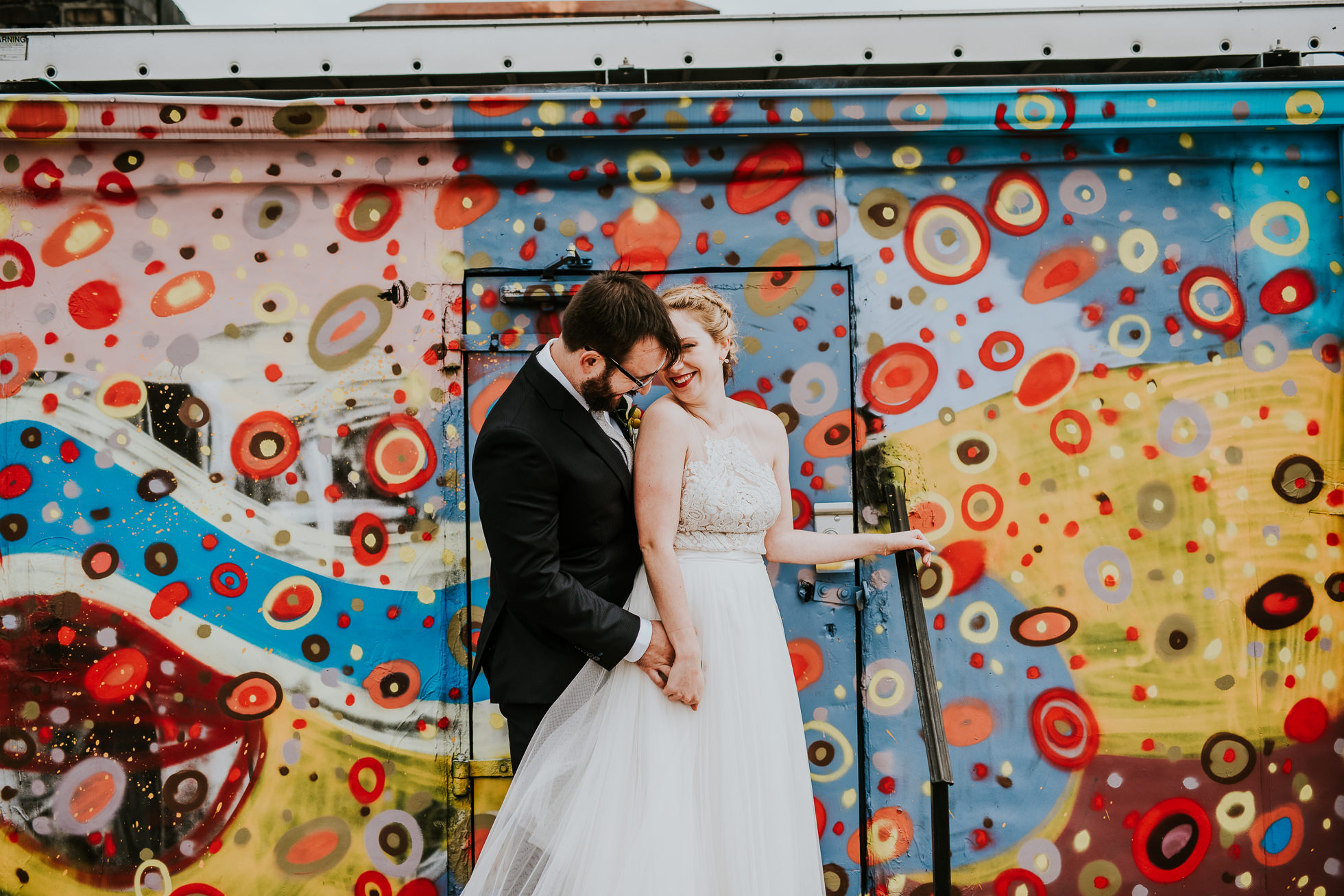 rooftop wedding pictures photographed by Traverse The Tides