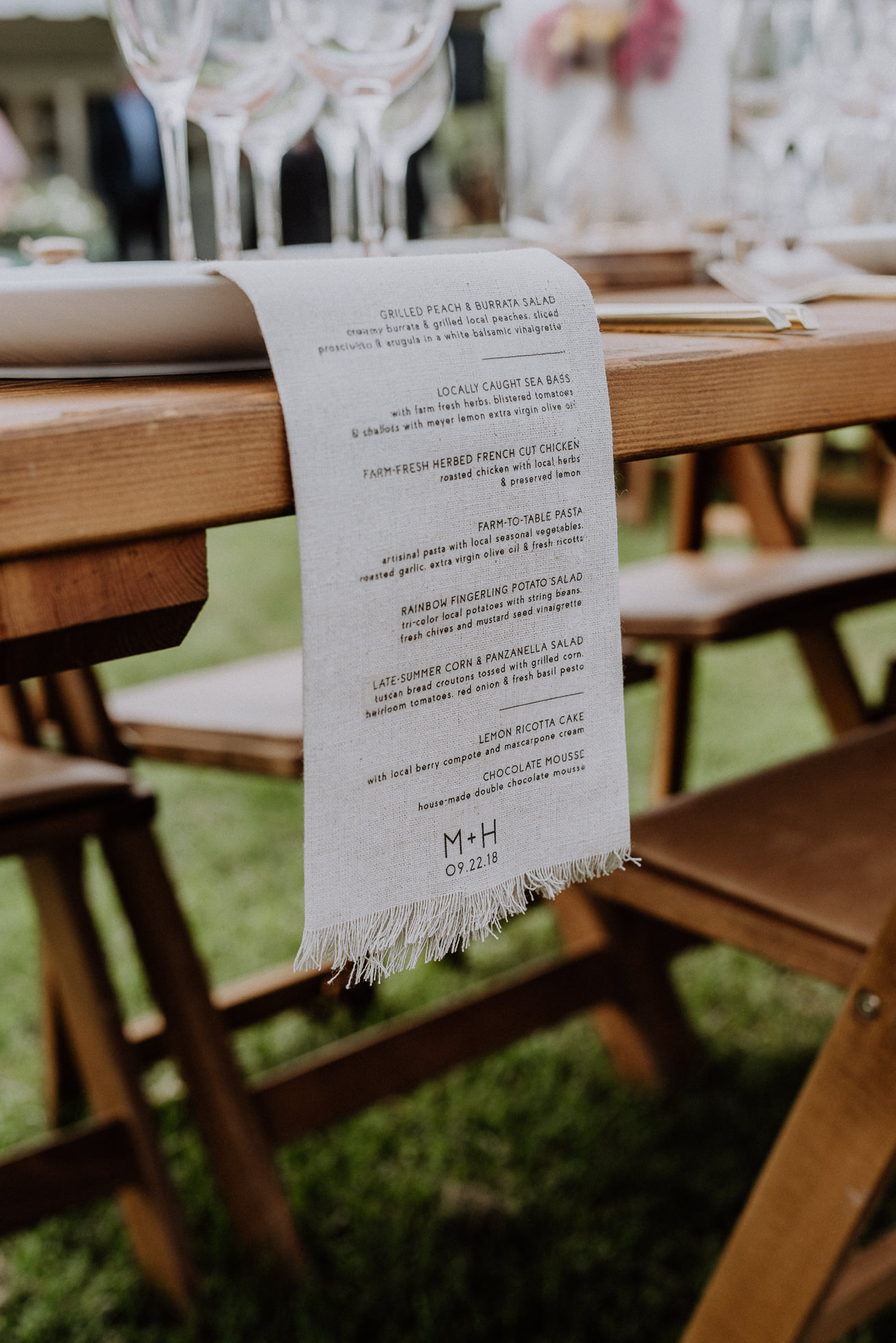 rustic wedding menus