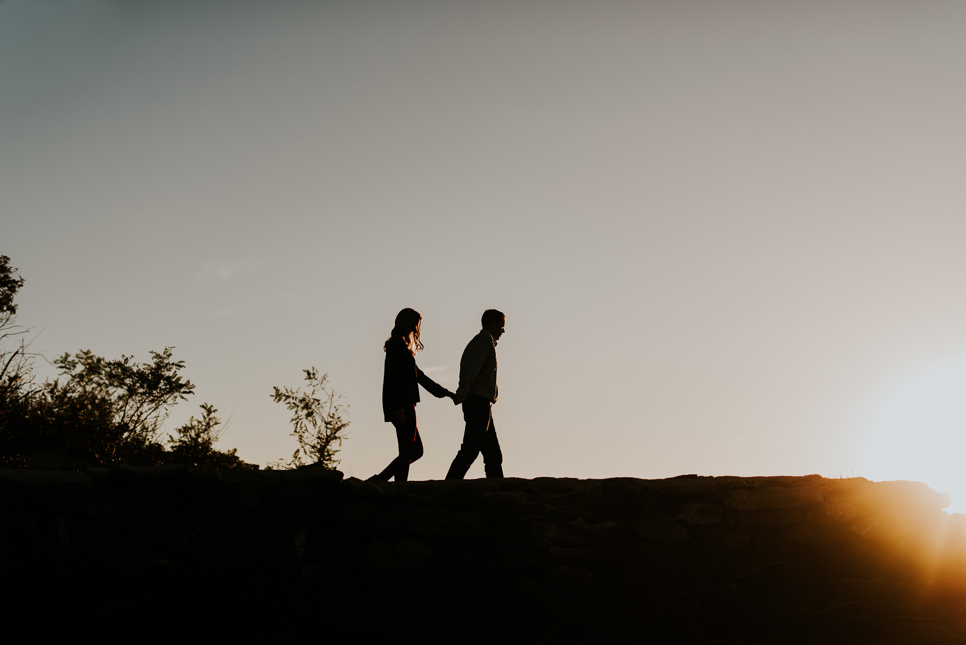 silhouette engagement session photographed by Traverse the Tides