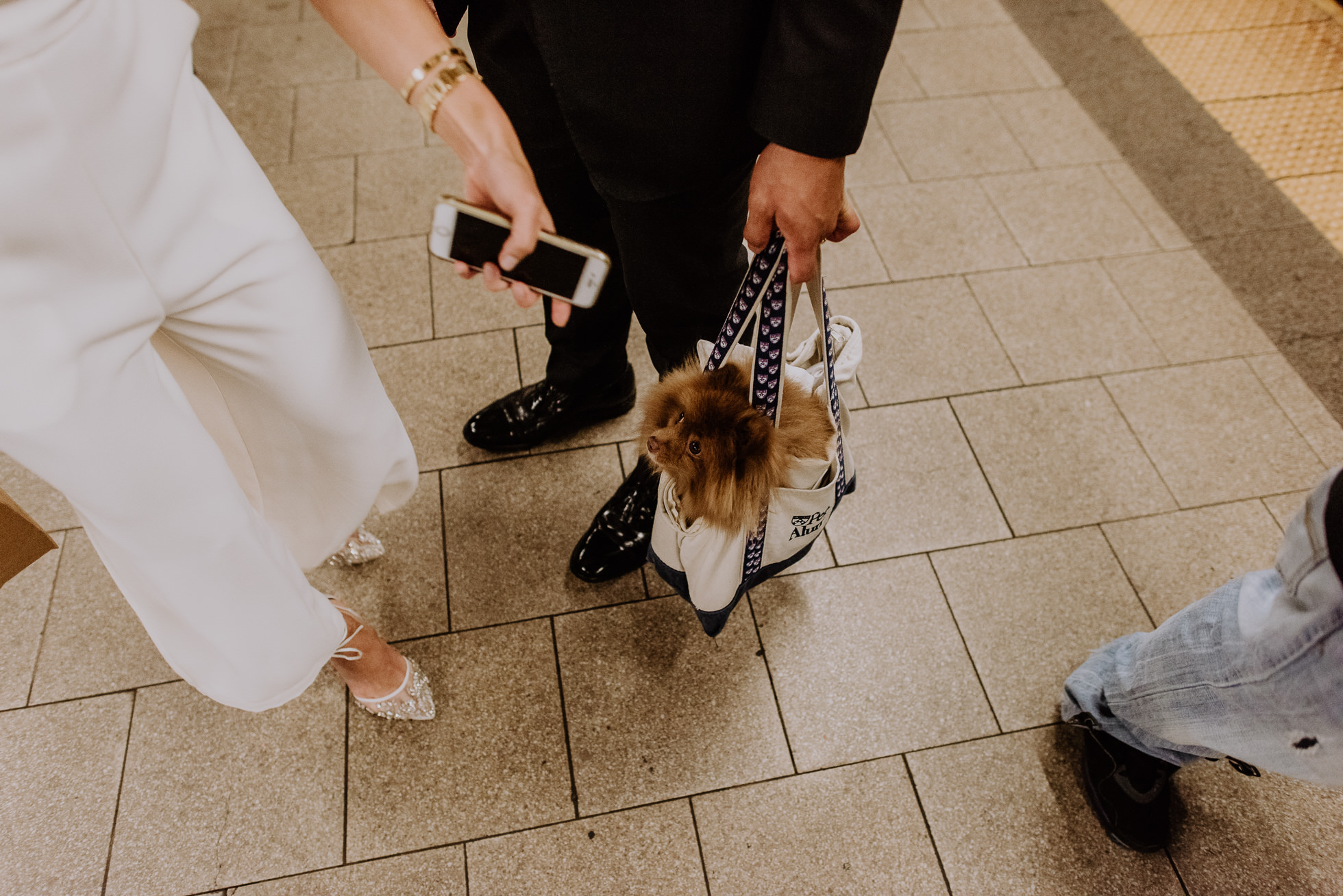 subway wedding photos in Manhattan