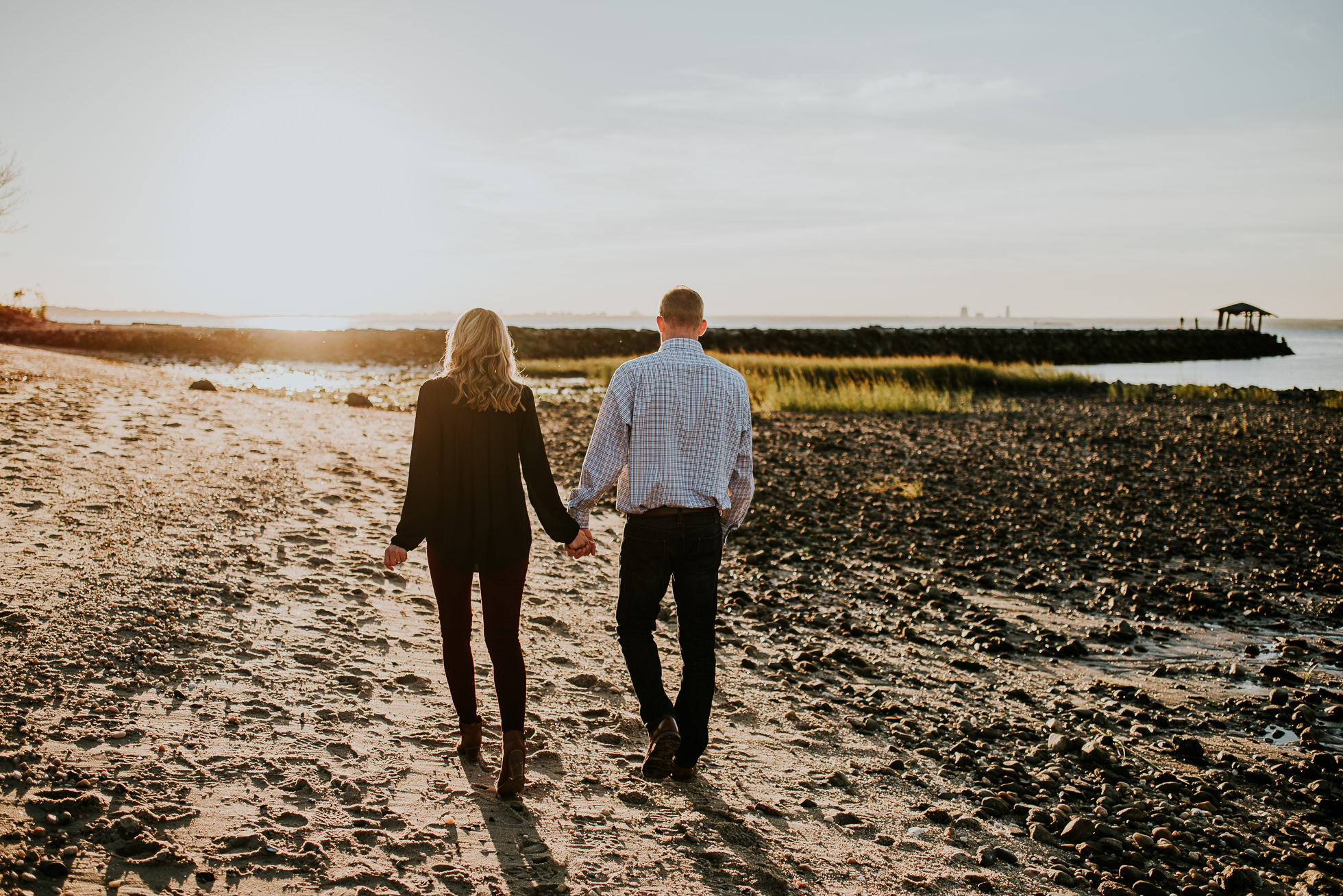 sunset engagement session photographed by Traverse the Tides