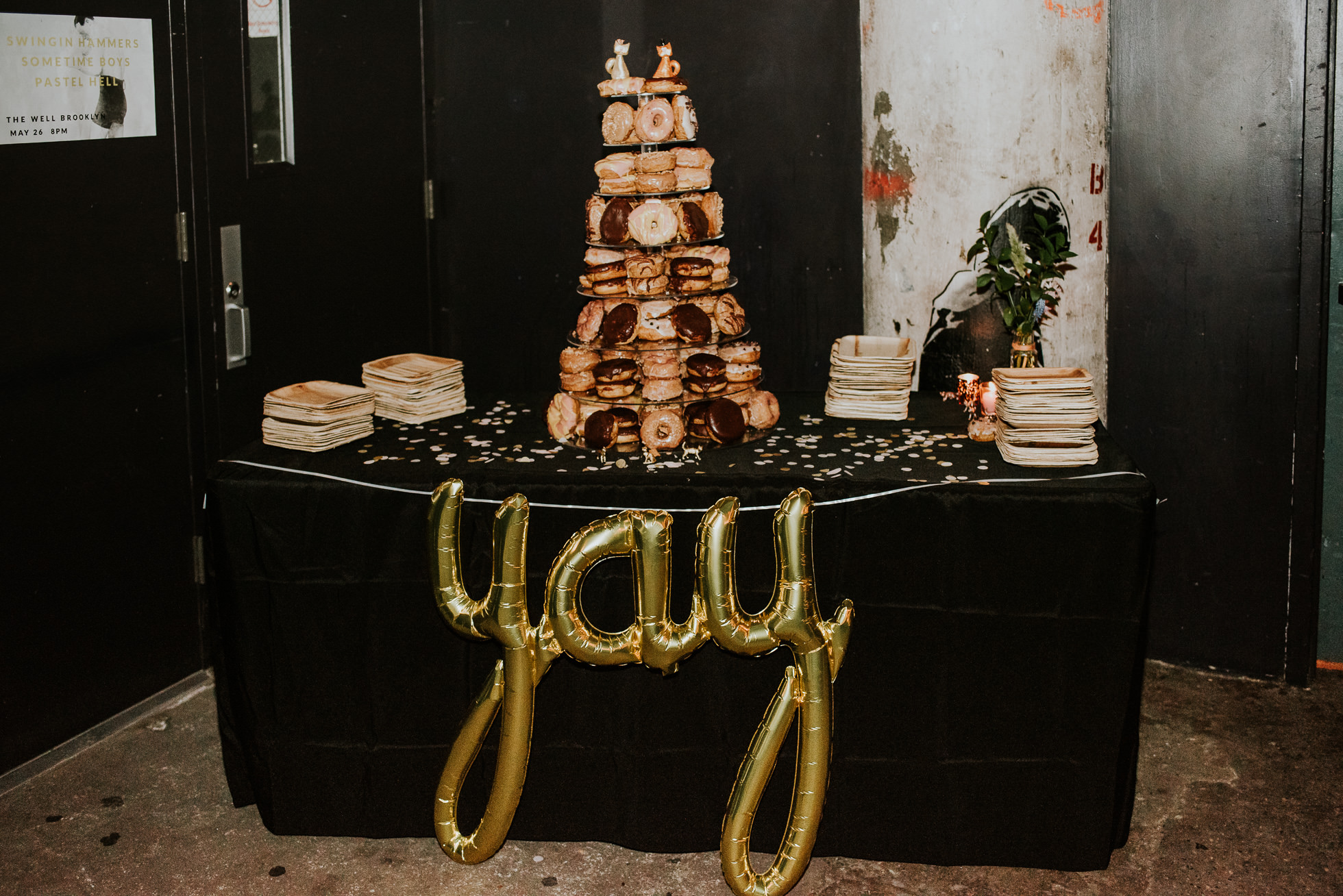 wedding donut display photographed by Traverse The Tides