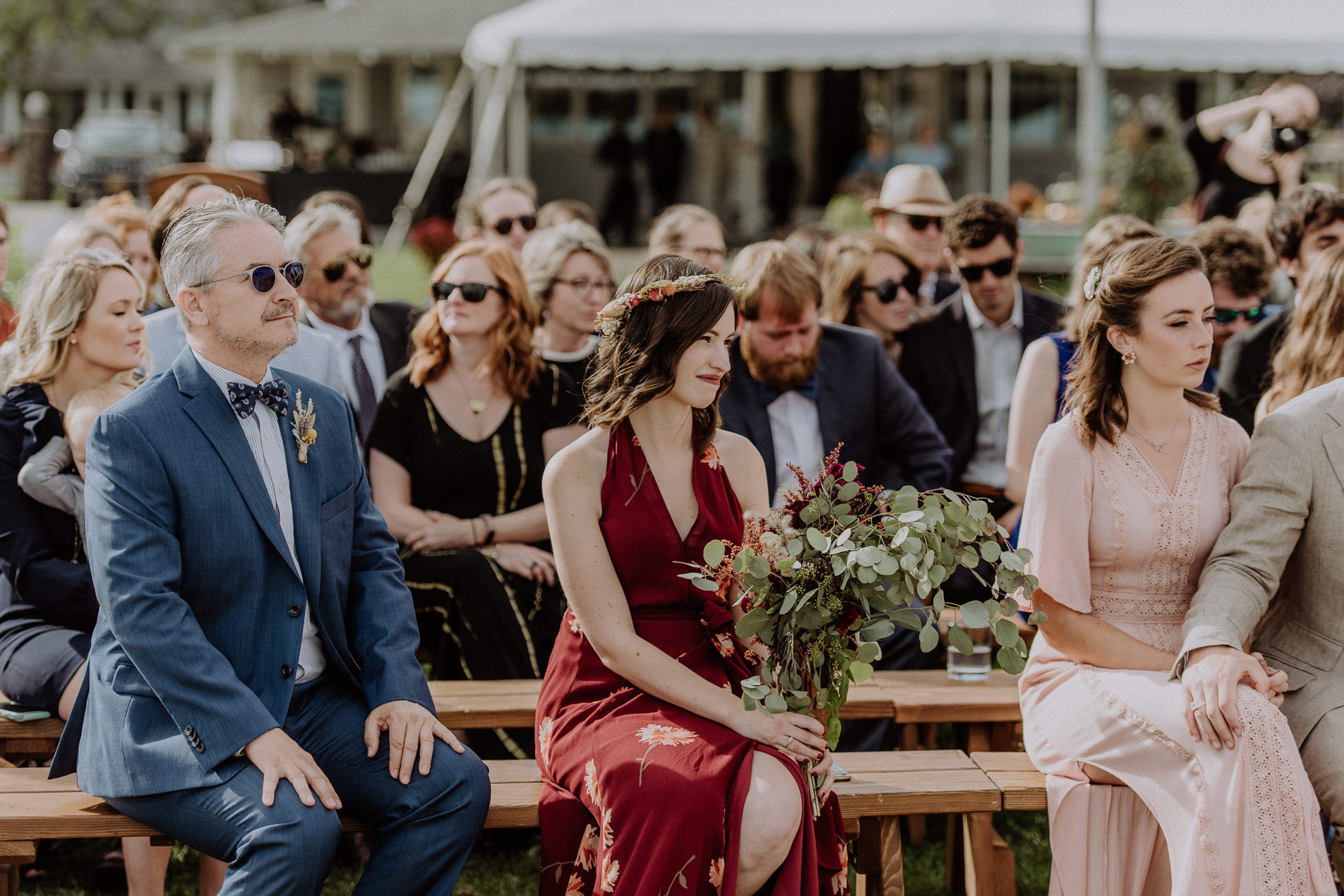 wedding guests at ceremony