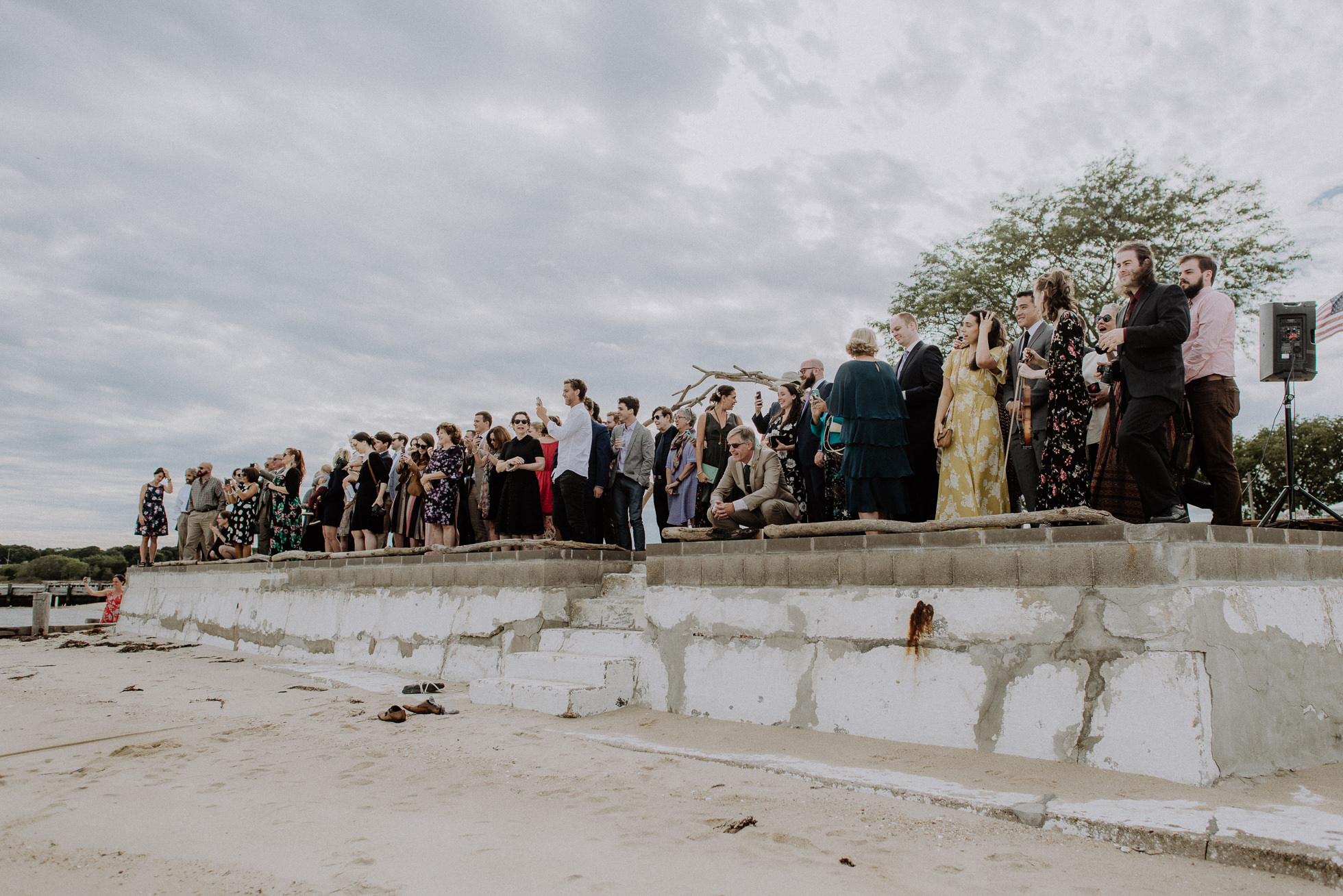 wedding guests waterfront ceremony