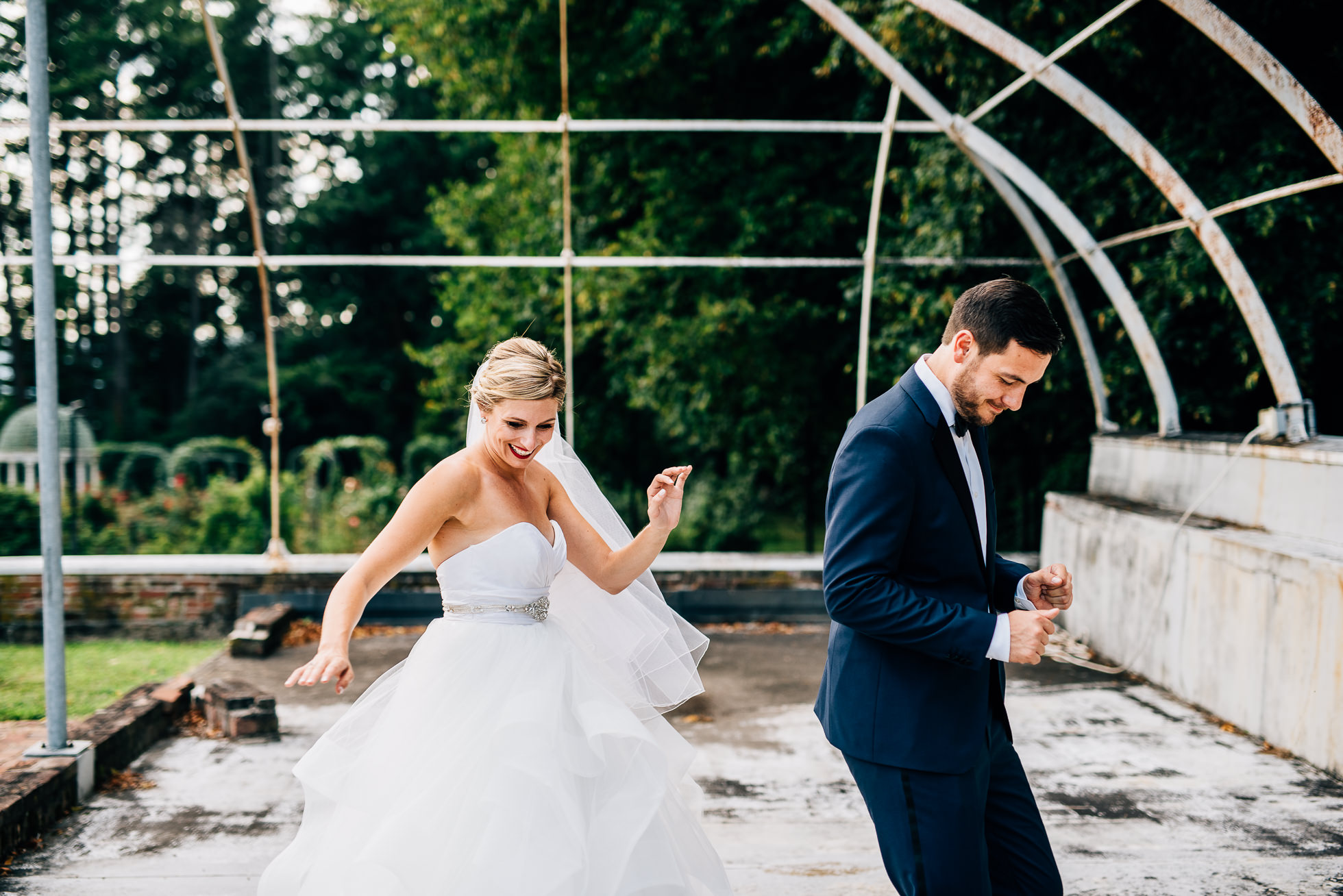 bride and groom dancing in greenhouse at lyndhurst castle photographed by traverse the tides