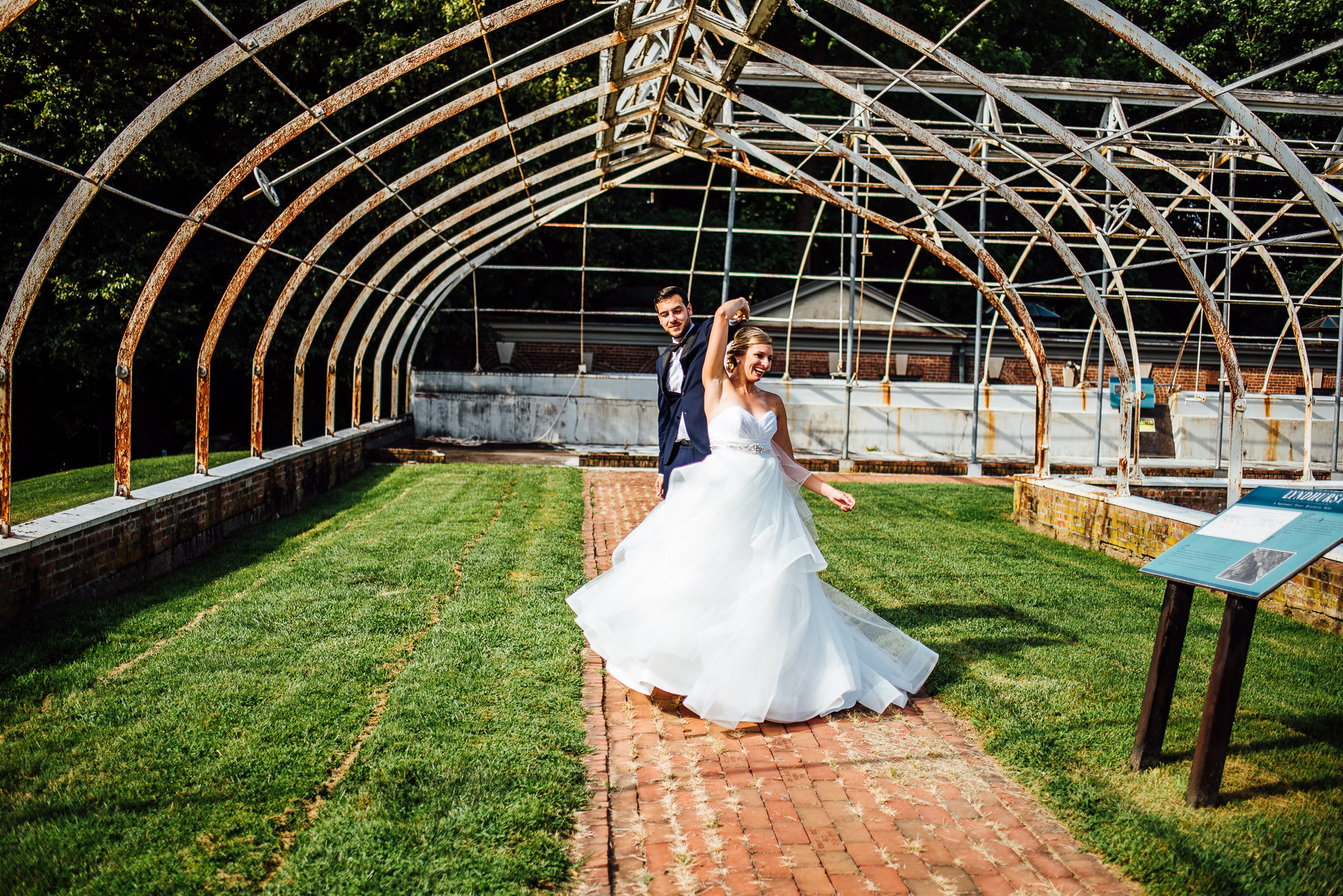 bride and groom dancing in greenhouse at lyndhurst castle photographed by traverse the tides