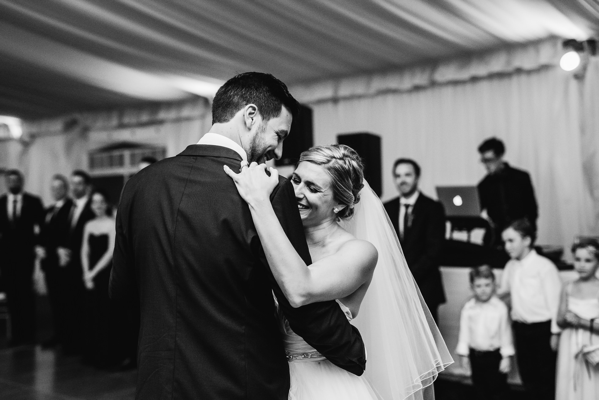 bride and groom first dance at lyndhurst castle wedding photographed by traverse the tides