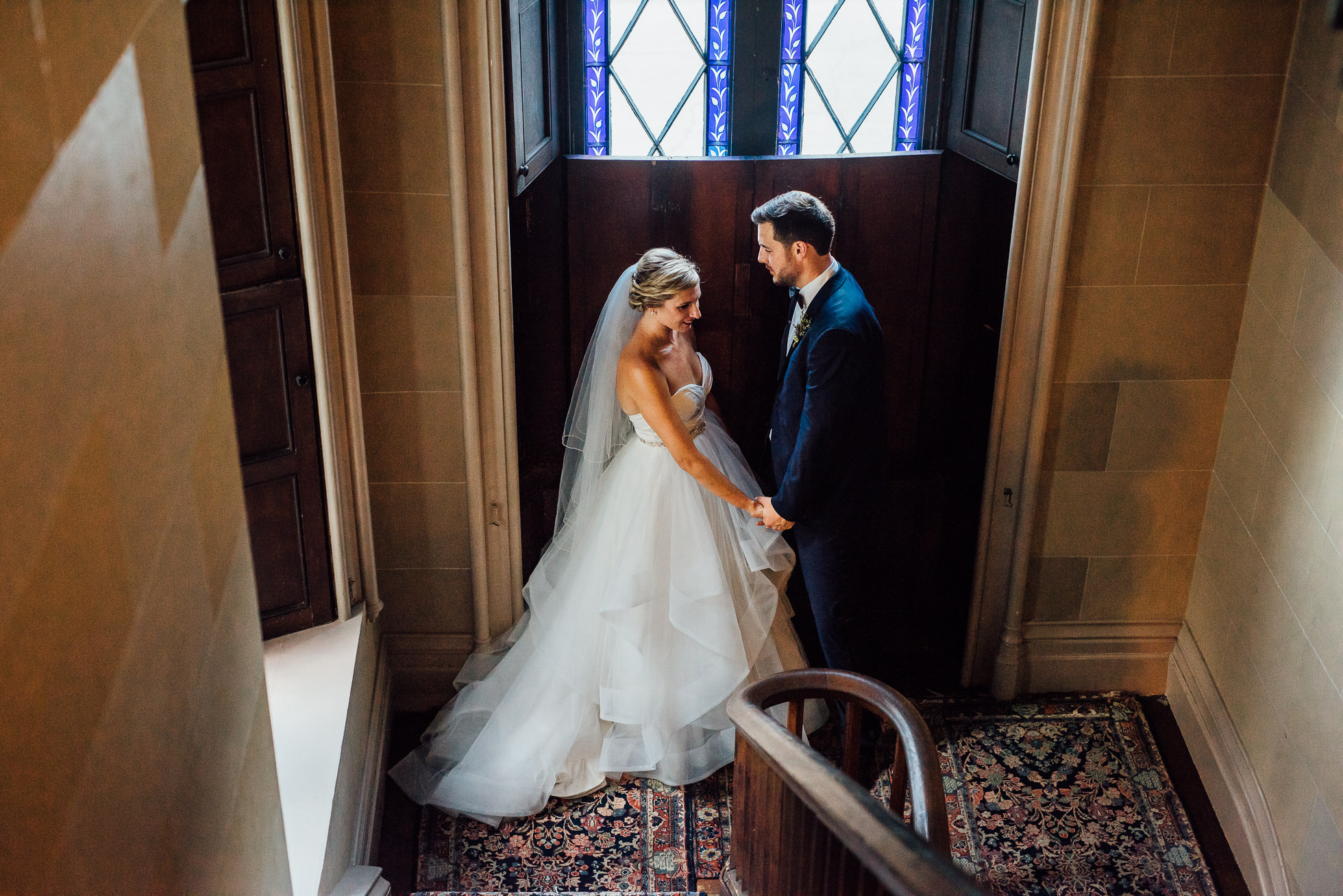 bride and groom inside mansion at lyndhurst castle photographed by traverse the tides-4