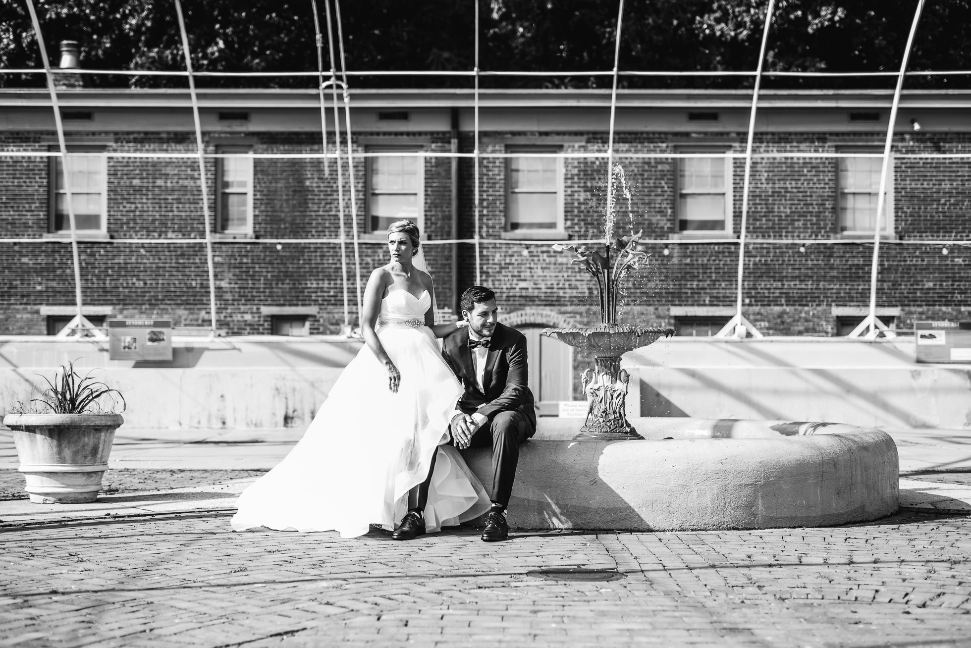 bride and groom portraits in greenhouse at lyndhurst castle photographed by traverse the tides-2