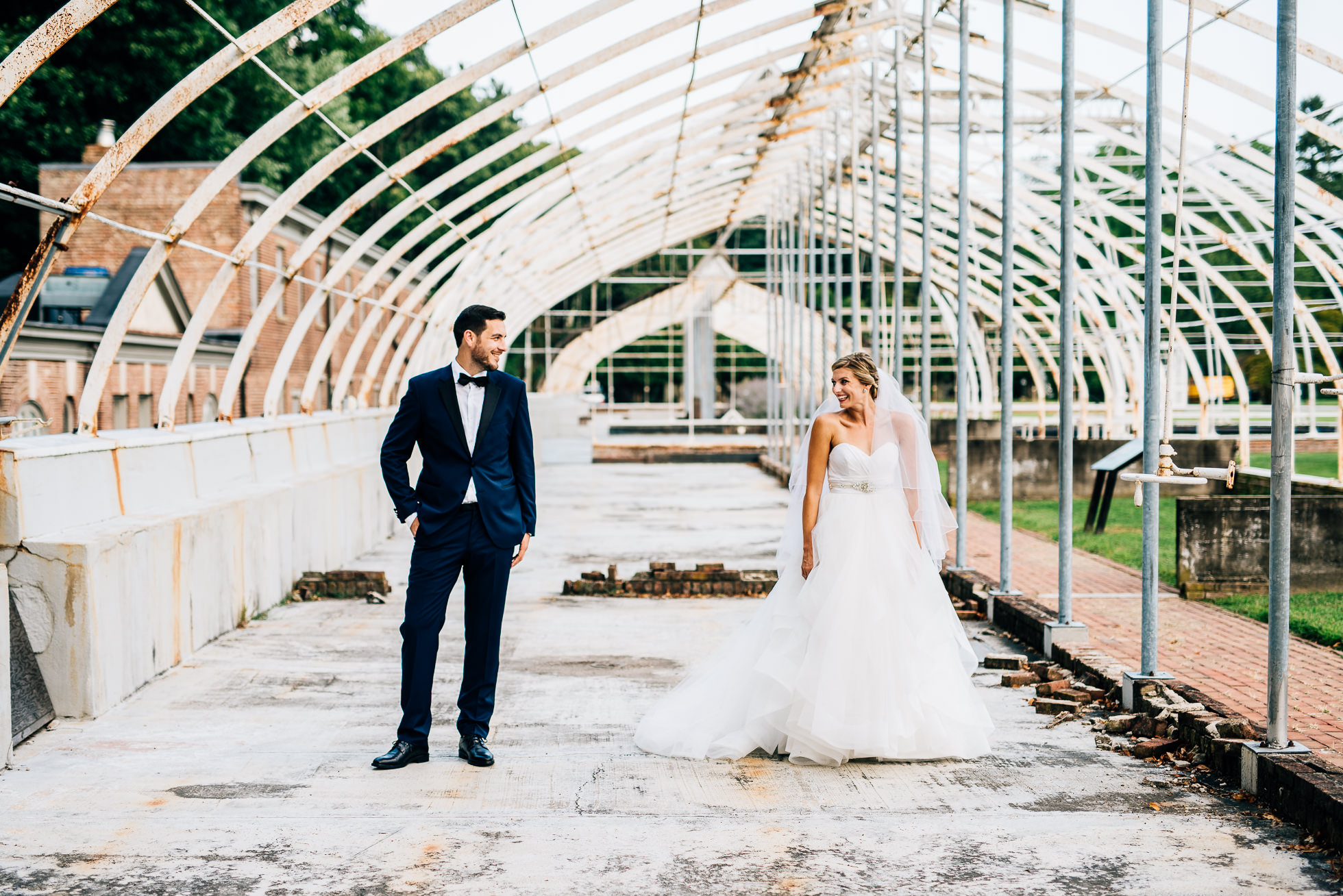 bride and groom portraits in greenhouse at lyndhurst castle photographed by traverse the tides